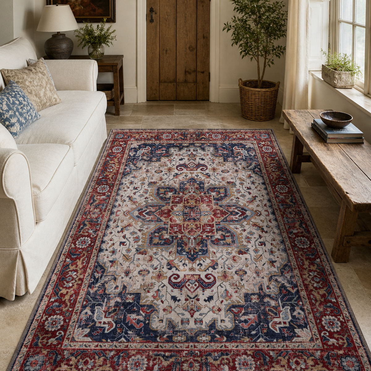 Graceful Patina Soft Purple Vintage Washable Rug – Netline Home guide
