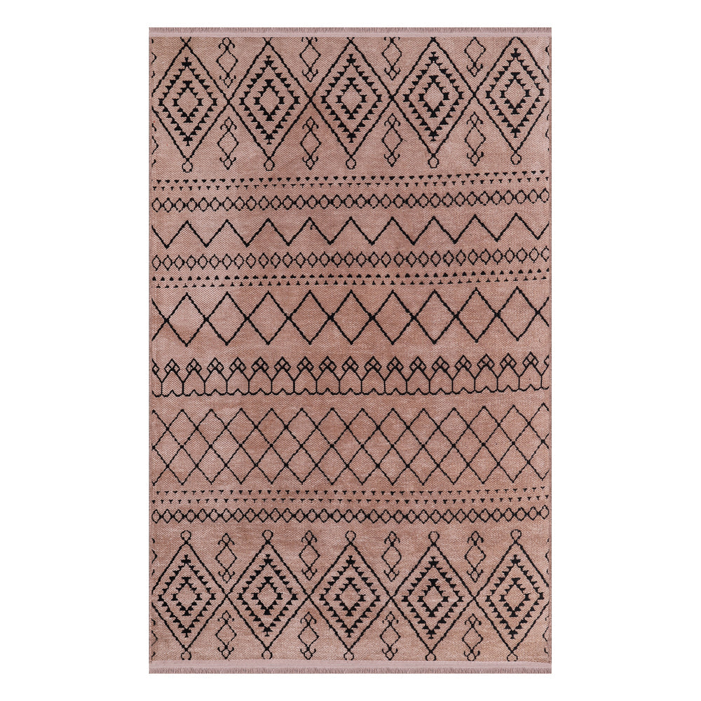 Brown machine washable chenille rug from Netline Home, soft and plush with a cozy texture, suitable for living or bedroom decor.