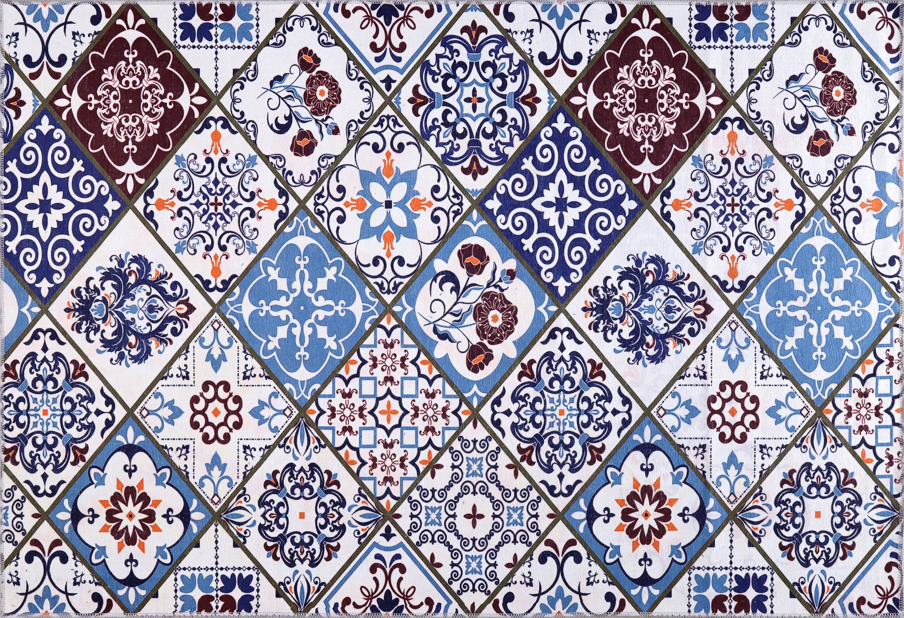Modern beige floral washable rug by Netline Home, featuring a detailed floral pattern and durable design.