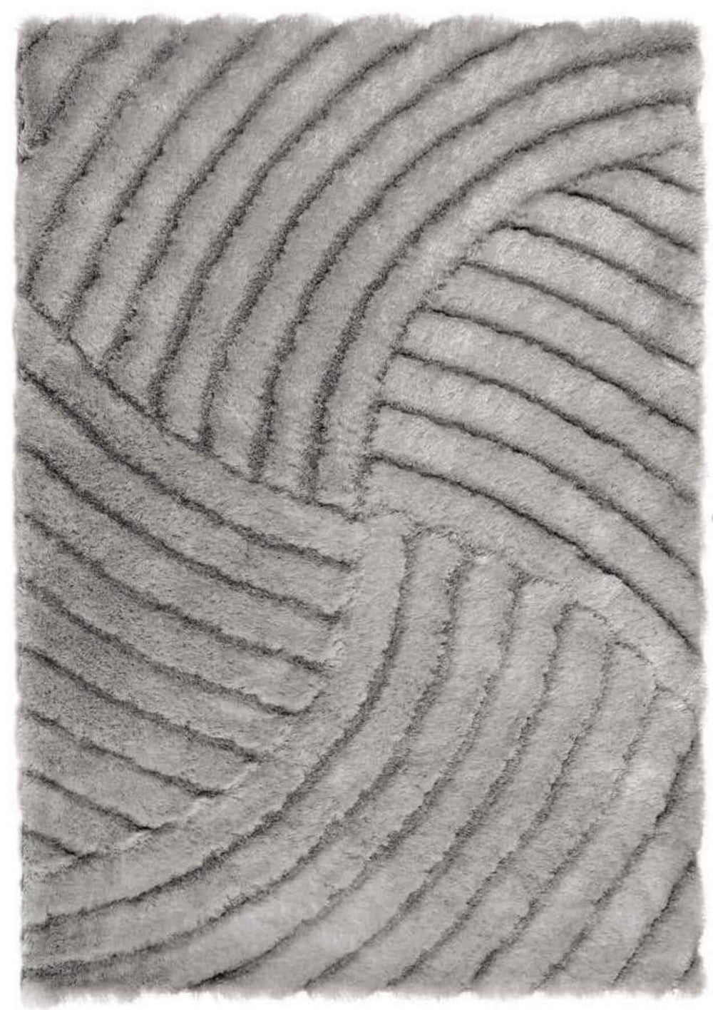 Dallas Silver Grey Shaggy Rug