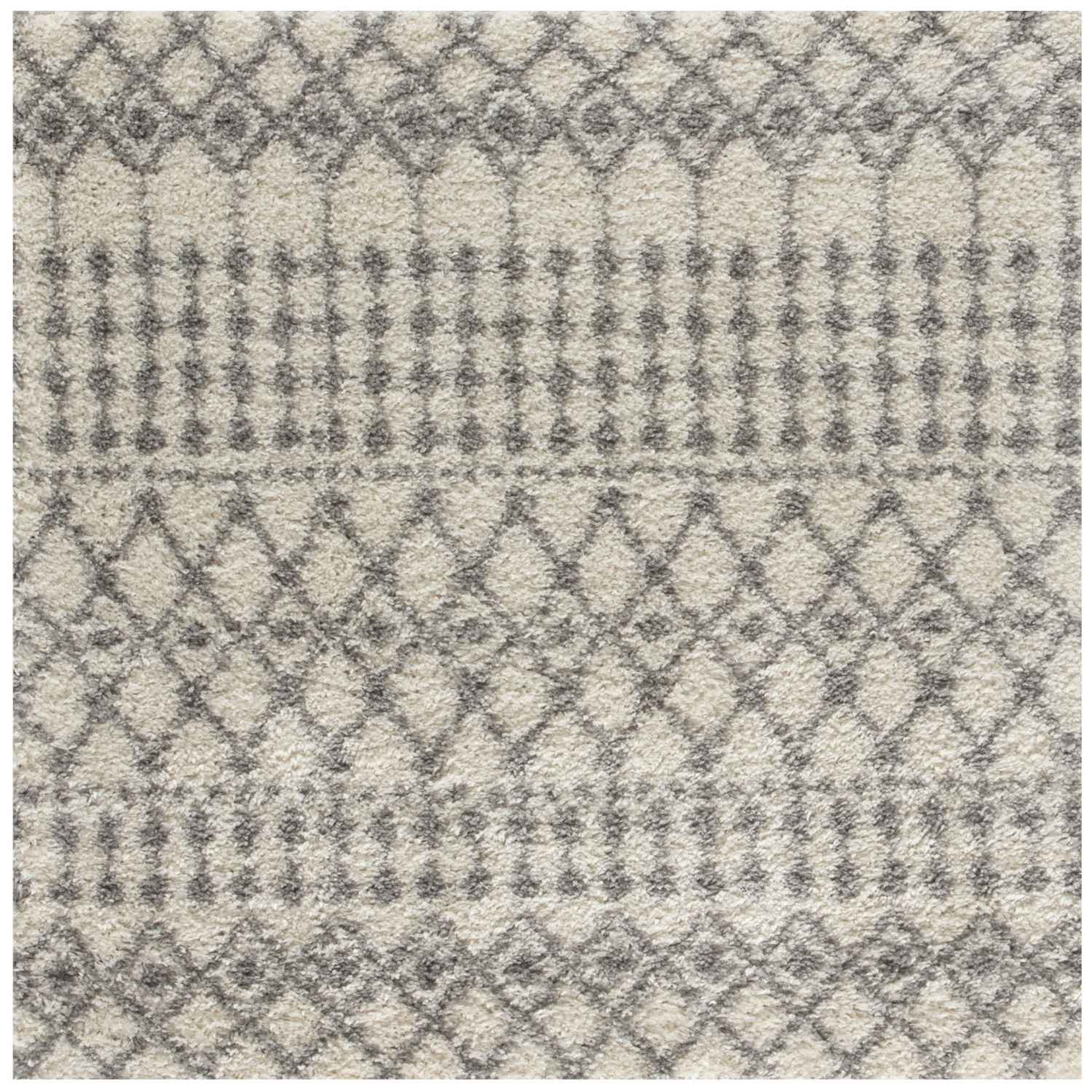 Moroccan Ivory Grey Shaggy Rug – 1000