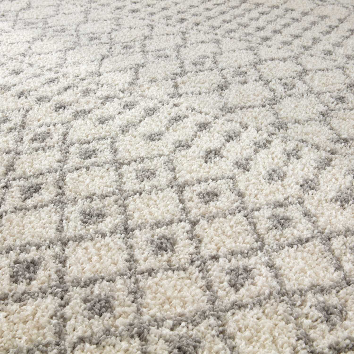 Moroccan Ivory Grey Shaggy Rug – 1000