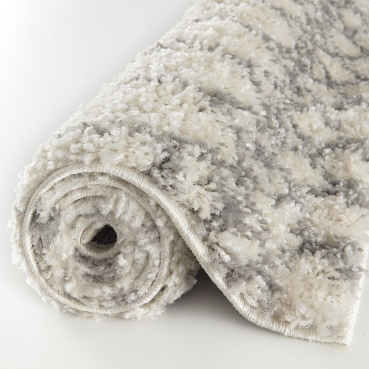 Moroccan Ivory Grey Shaggy Rug – 1000