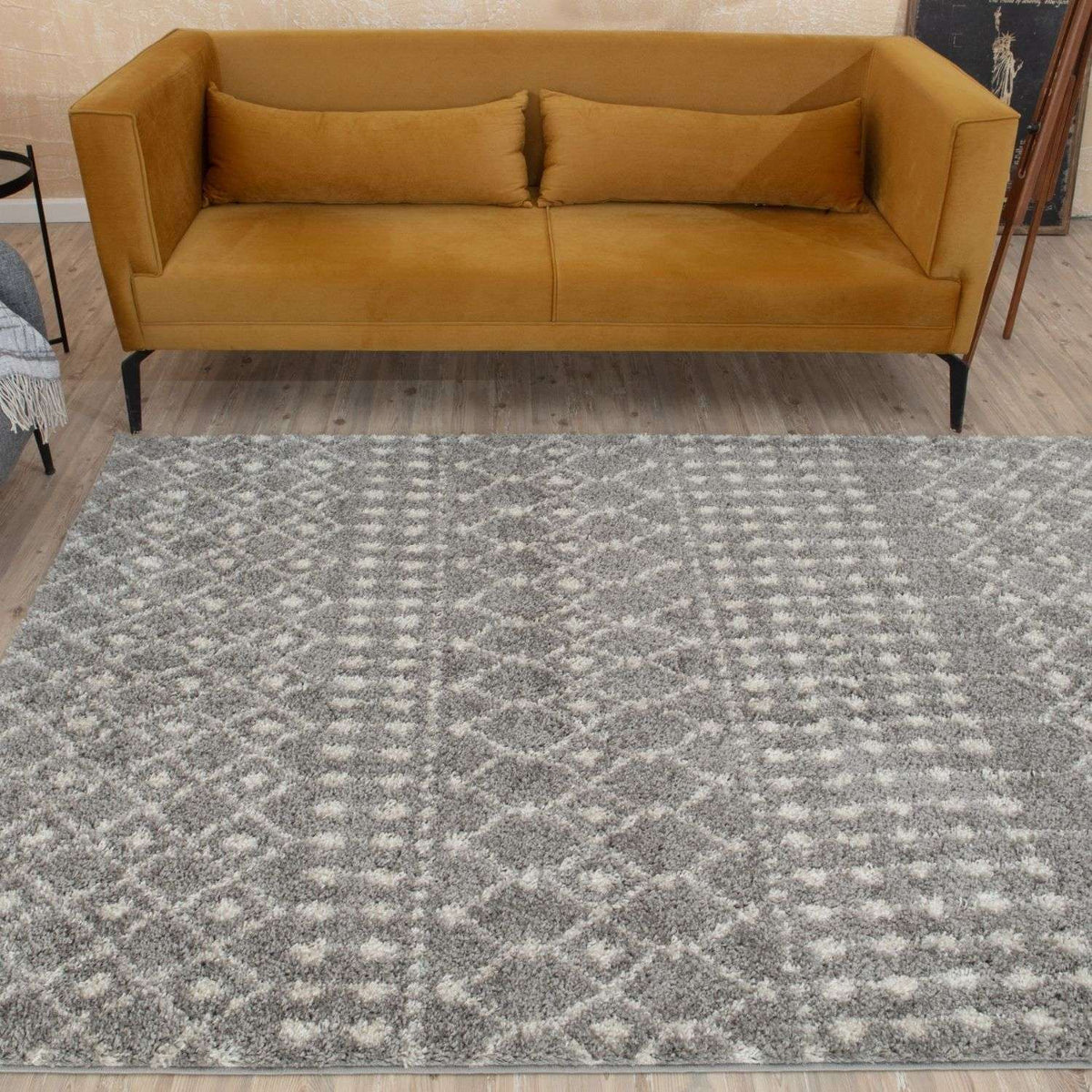 Moroccan Grey Shaggy Rug – 1010