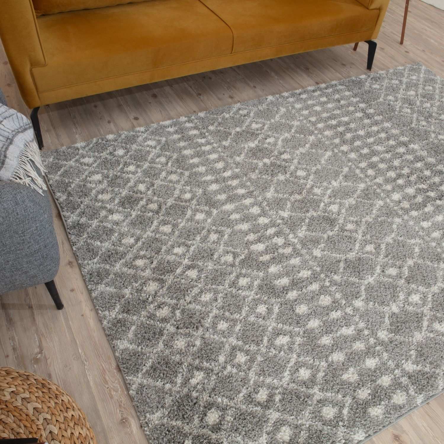 Moroccan Grey Shaggy Rug – 1010