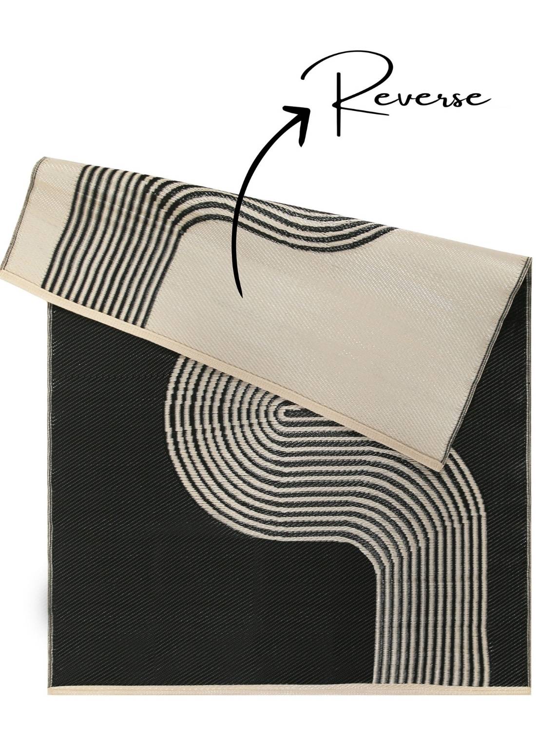 Urban Outdoor Rug Black & Beige – 1010