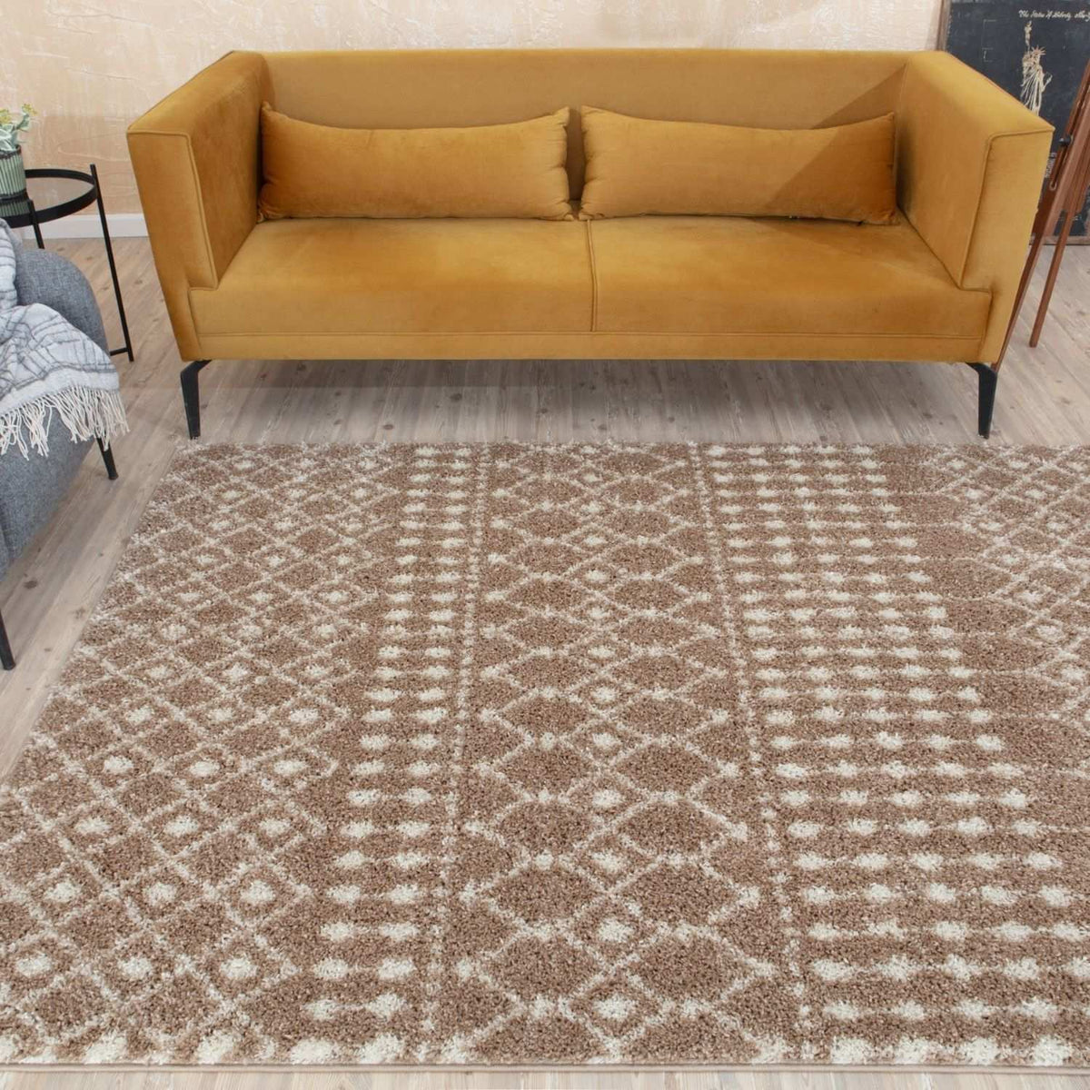 Moroccan Beige Shaggy Rug – 1020