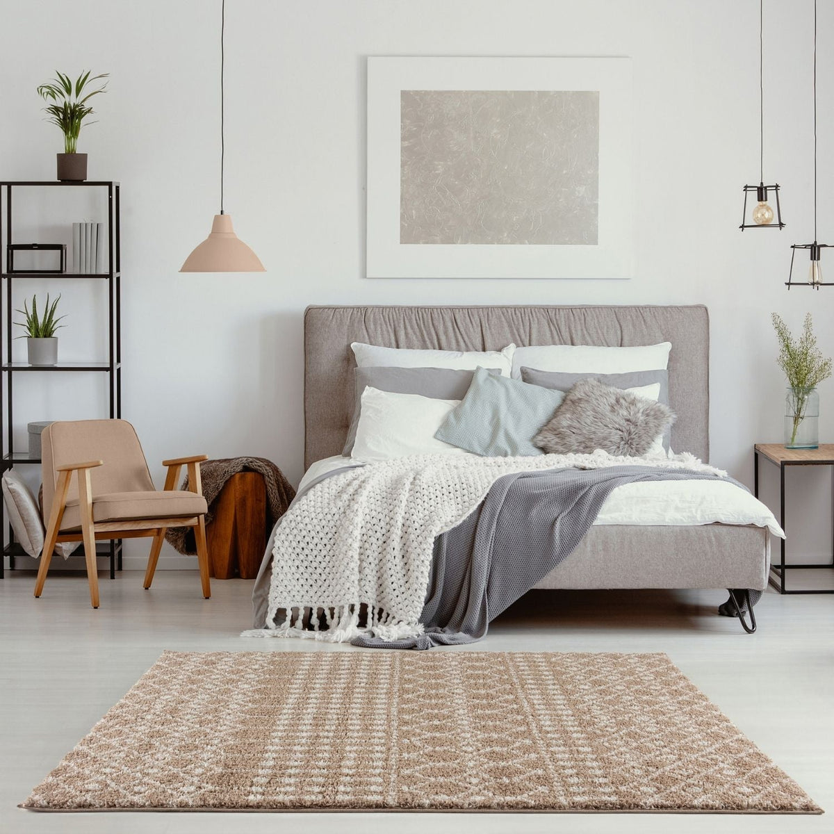 Moroccan Beige Shaggy Rug – 1020