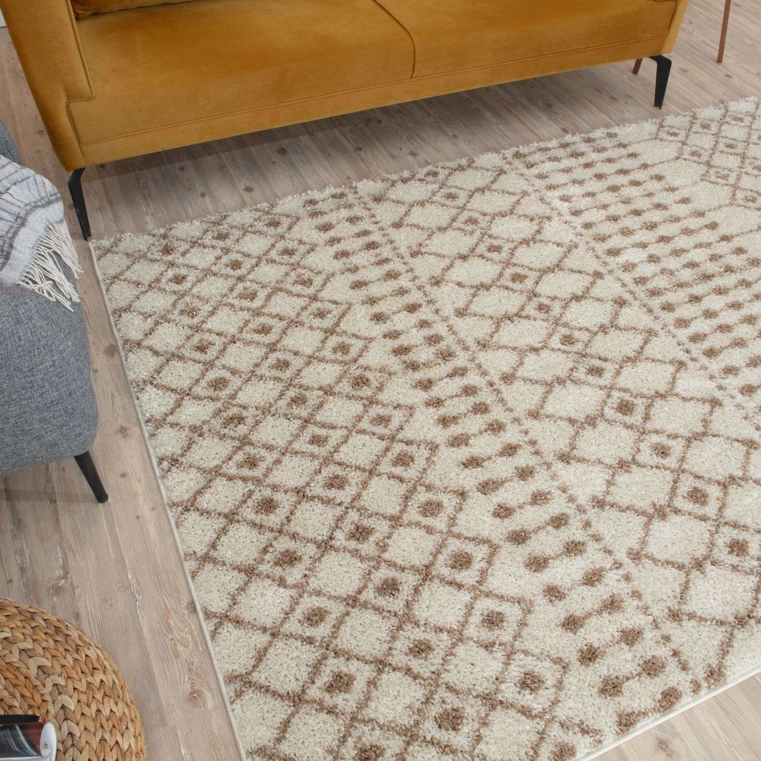 Moroccan Ivory Beige Shaggy Rug – 1030