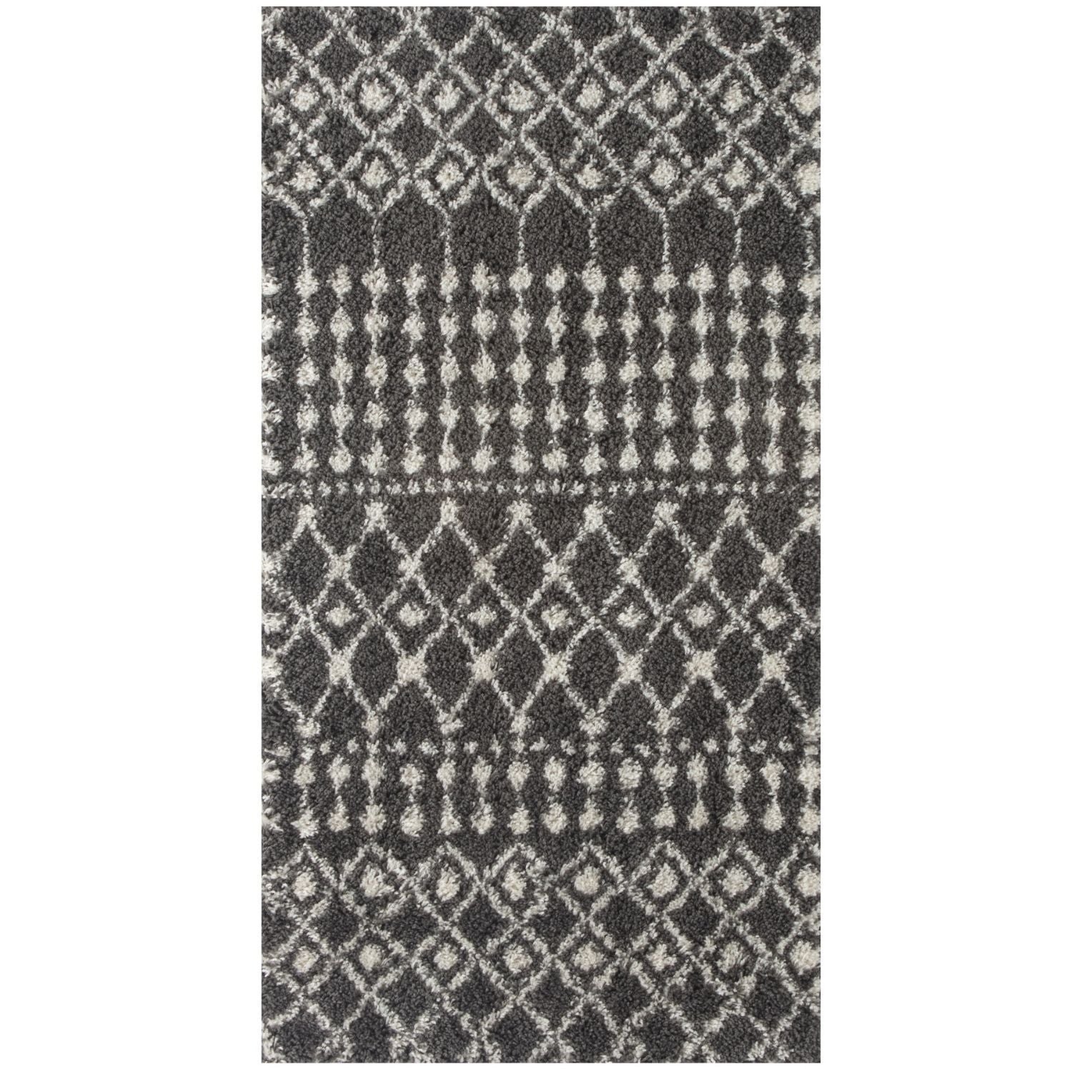 Moroccan Dark Grey Shaggy Rug – 1040