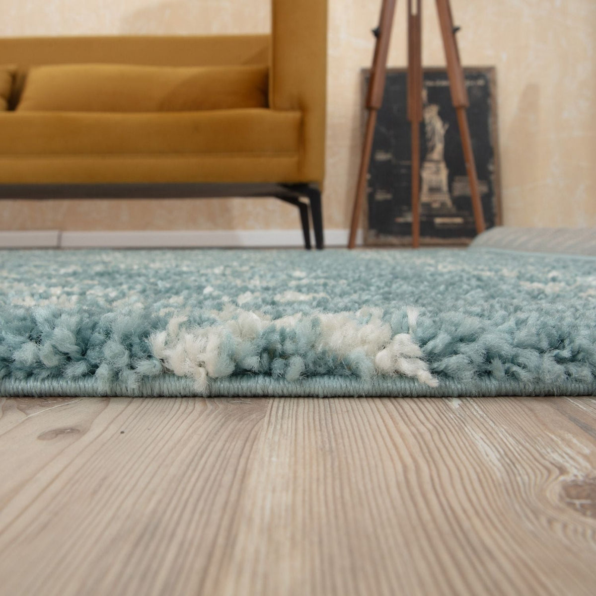 Moroccan Duck Egg Blue Shaggy Rug – 1050