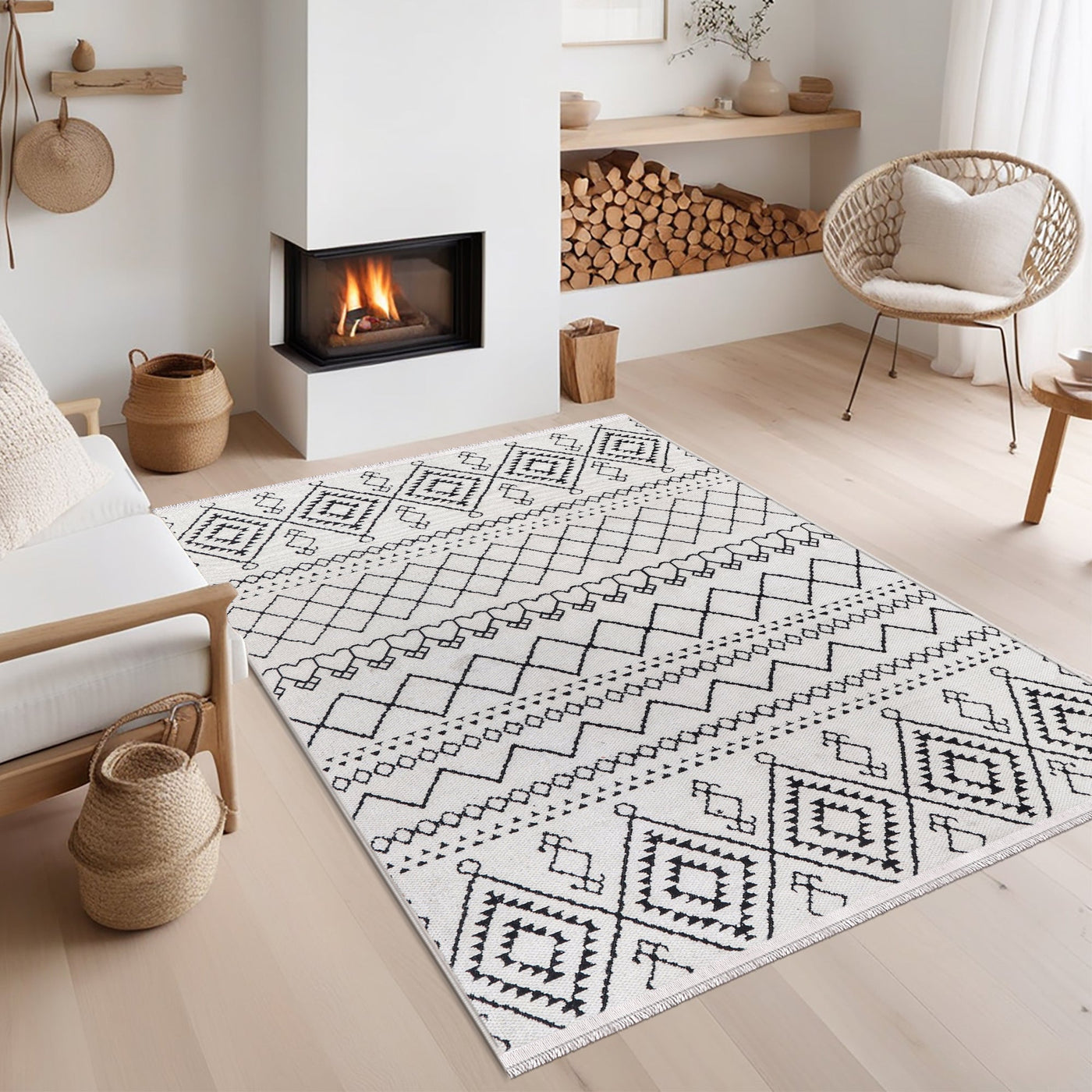 Machine washable white chenille rug by Netline Home, showcasing a soft, plush texture and durable design for easy cleaning.