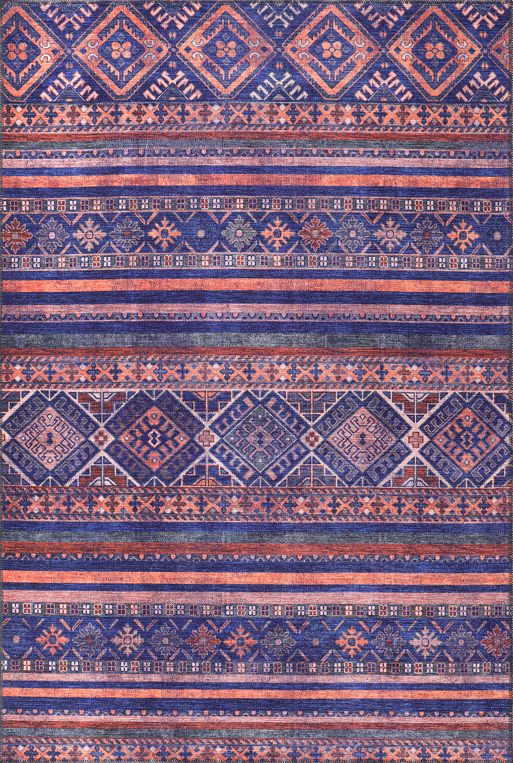 Modern purple floral washable rug by Netline Home featuring vibrant floral patterns on a soft, durable fabric background.