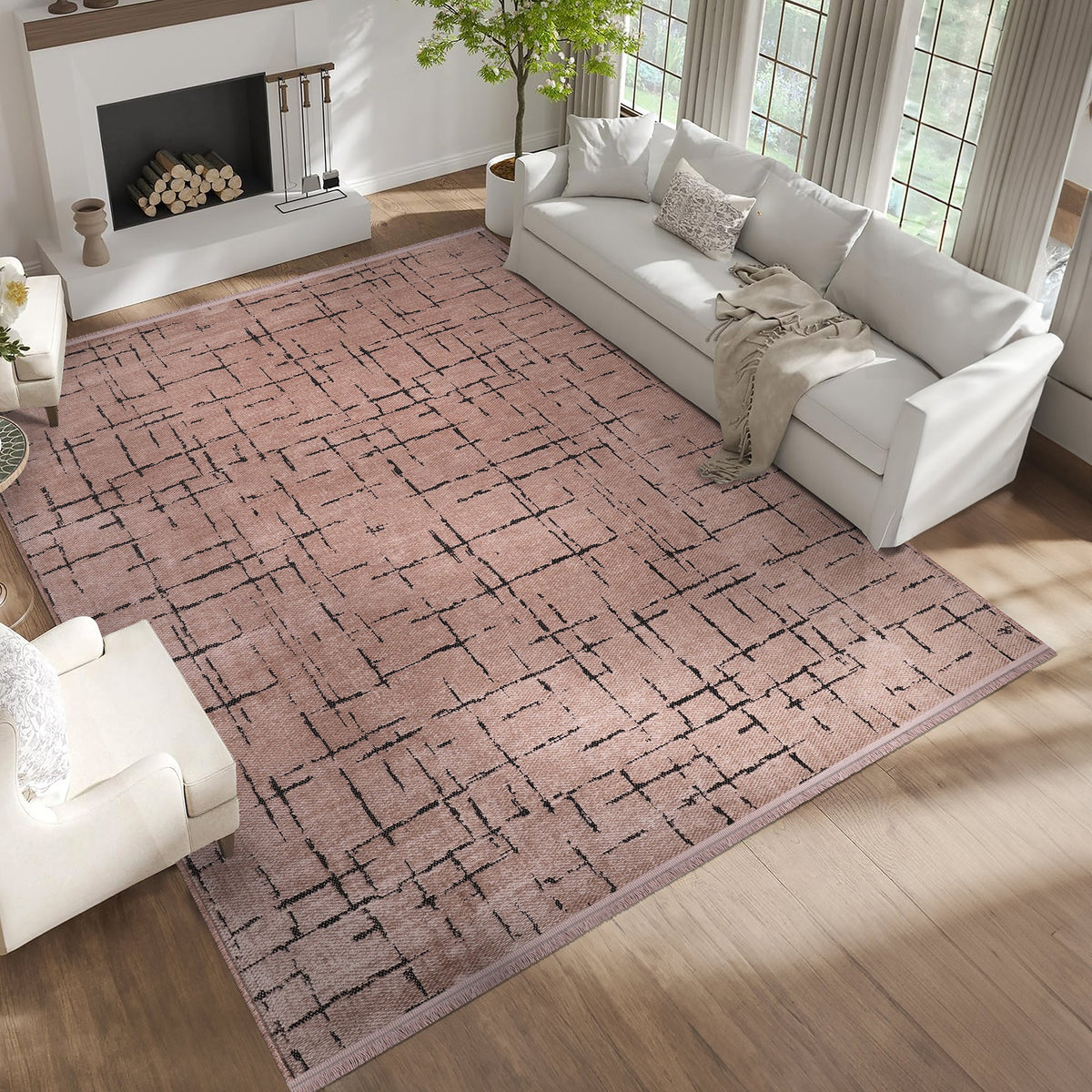 Brown machine washable Chenille rug from Netline Home, soft and durable for easy cleaning and cozy living spaces.