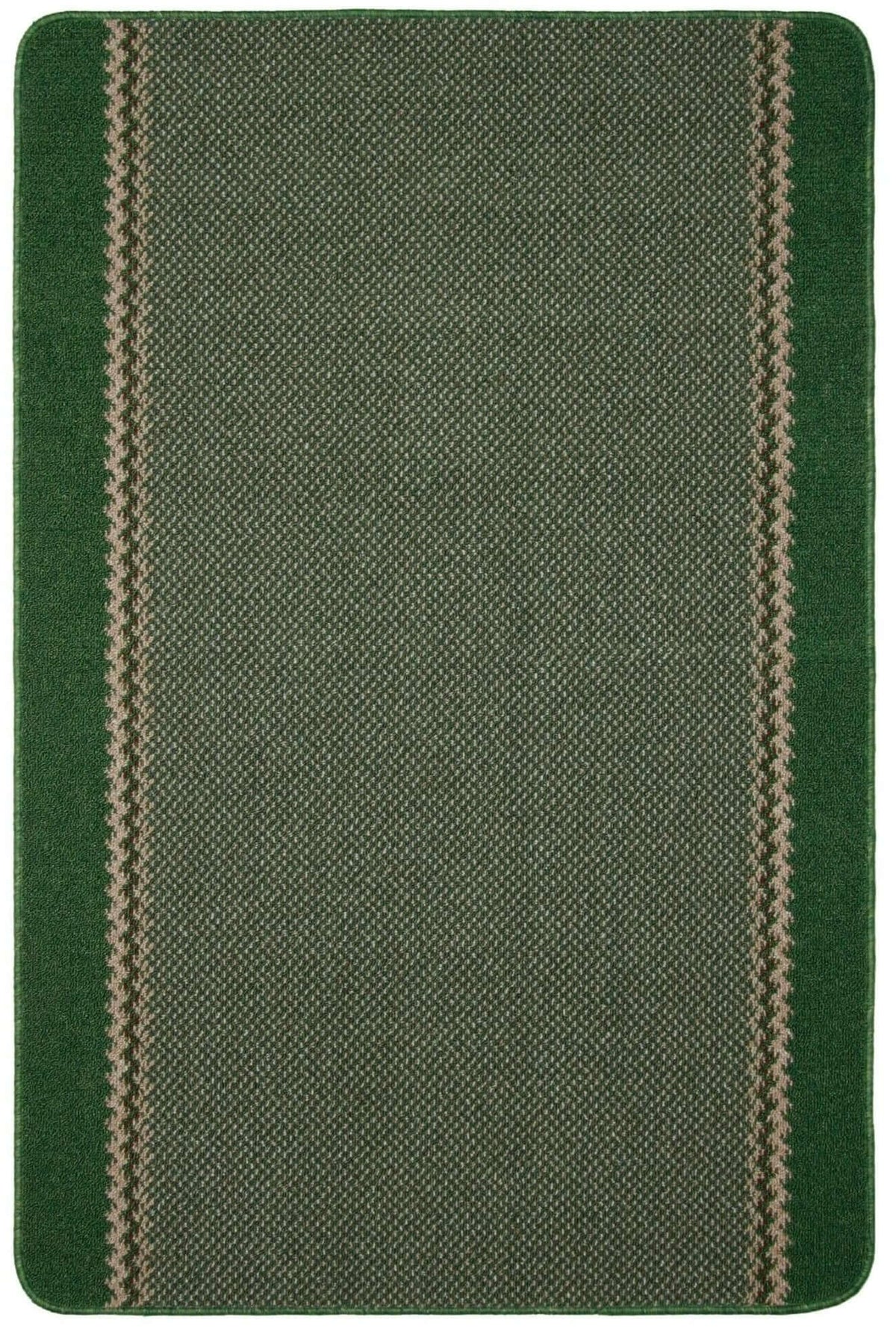 Washable Designer Bordered Green Rug – 116Gr
