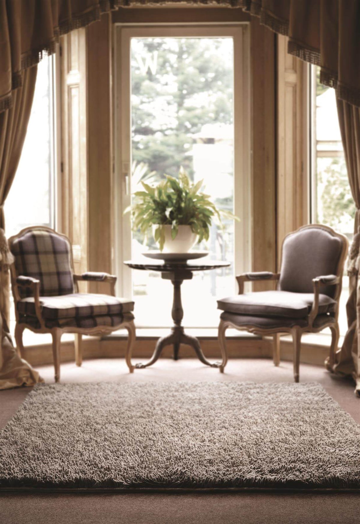 Imperial Mid Grey Mix Shaggy Pile Wool Rug