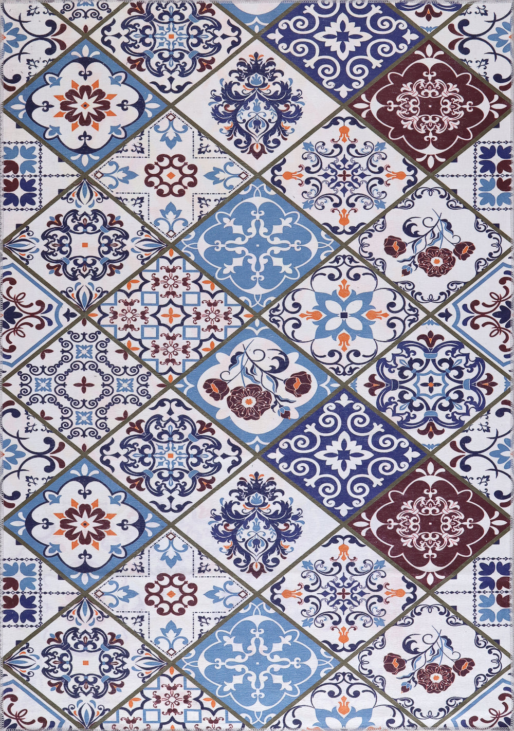 Modern beige floral washable rug by Netline Home, featuring a stylish floral design and durable, machine-washable fabric.