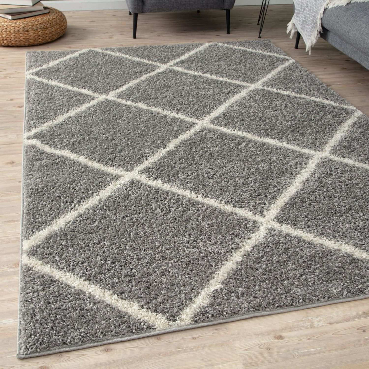 Moroccan Grey Shaggy Rug – 510