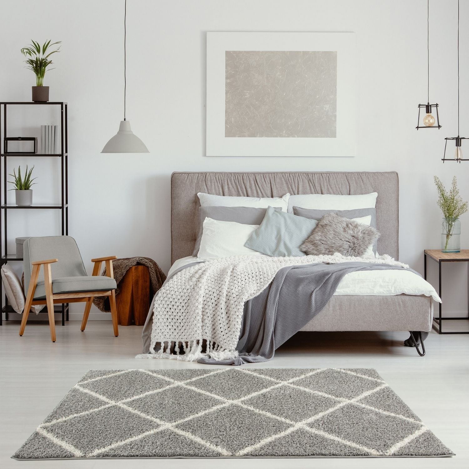 Moroccan Grey Shaggy Rug – 510