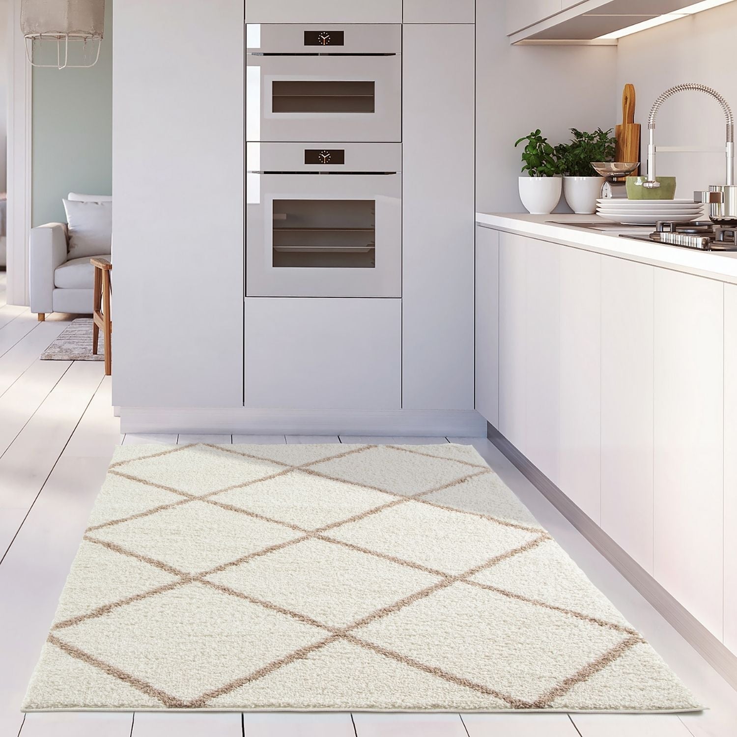 Moroccan Ivory Shaggy Rug – 530