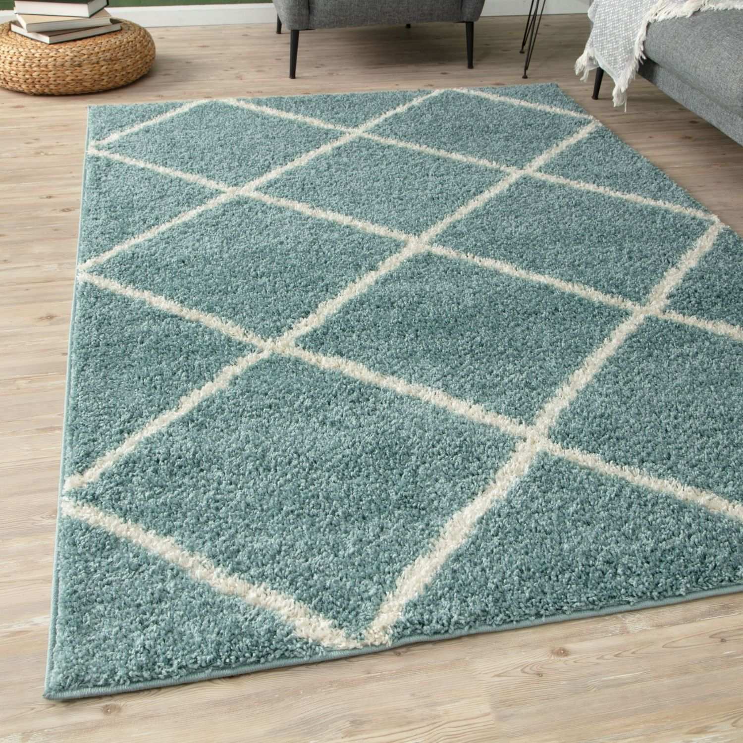 Moroccan Duck Egg Blue Shaggy Rug – 550