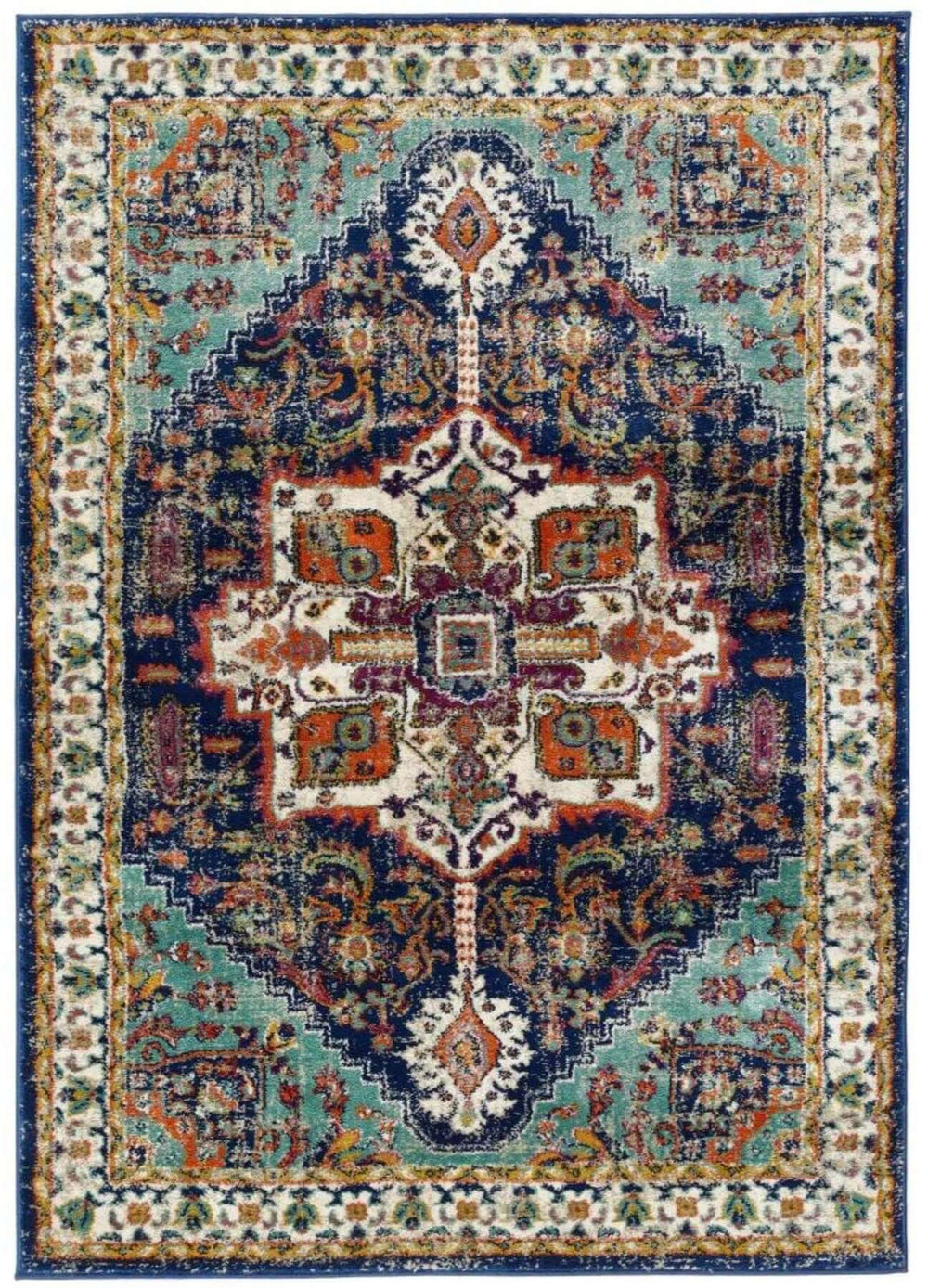 Granada Multicolour Vintage Rug – Emerald