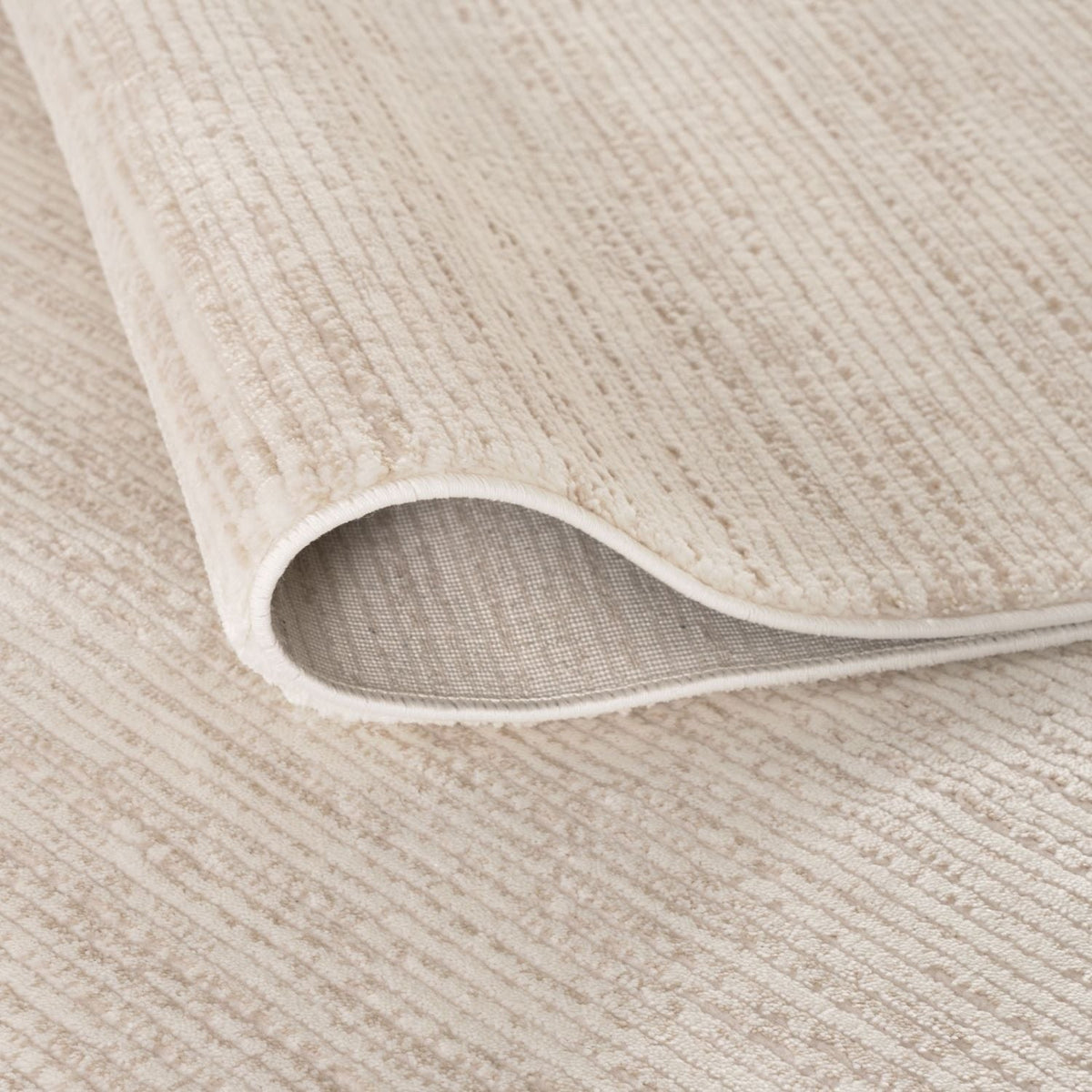 Carmel Cream-Beige Striped Rug – 6010