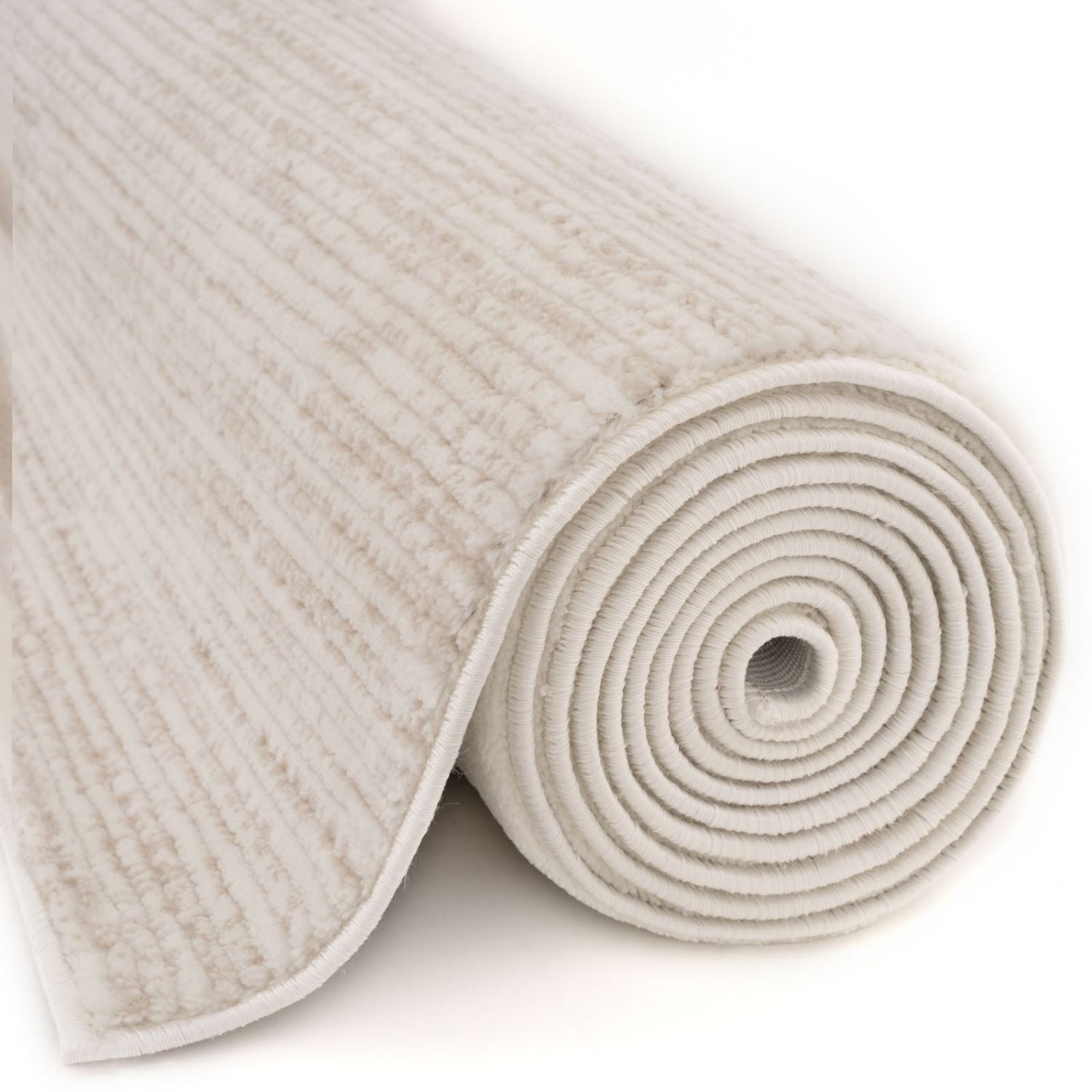 Carmel Cream-Beige Striped Rug – 6010