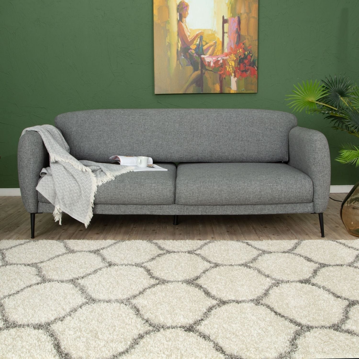 Moroccan Ivory Shaggy Rug – 600