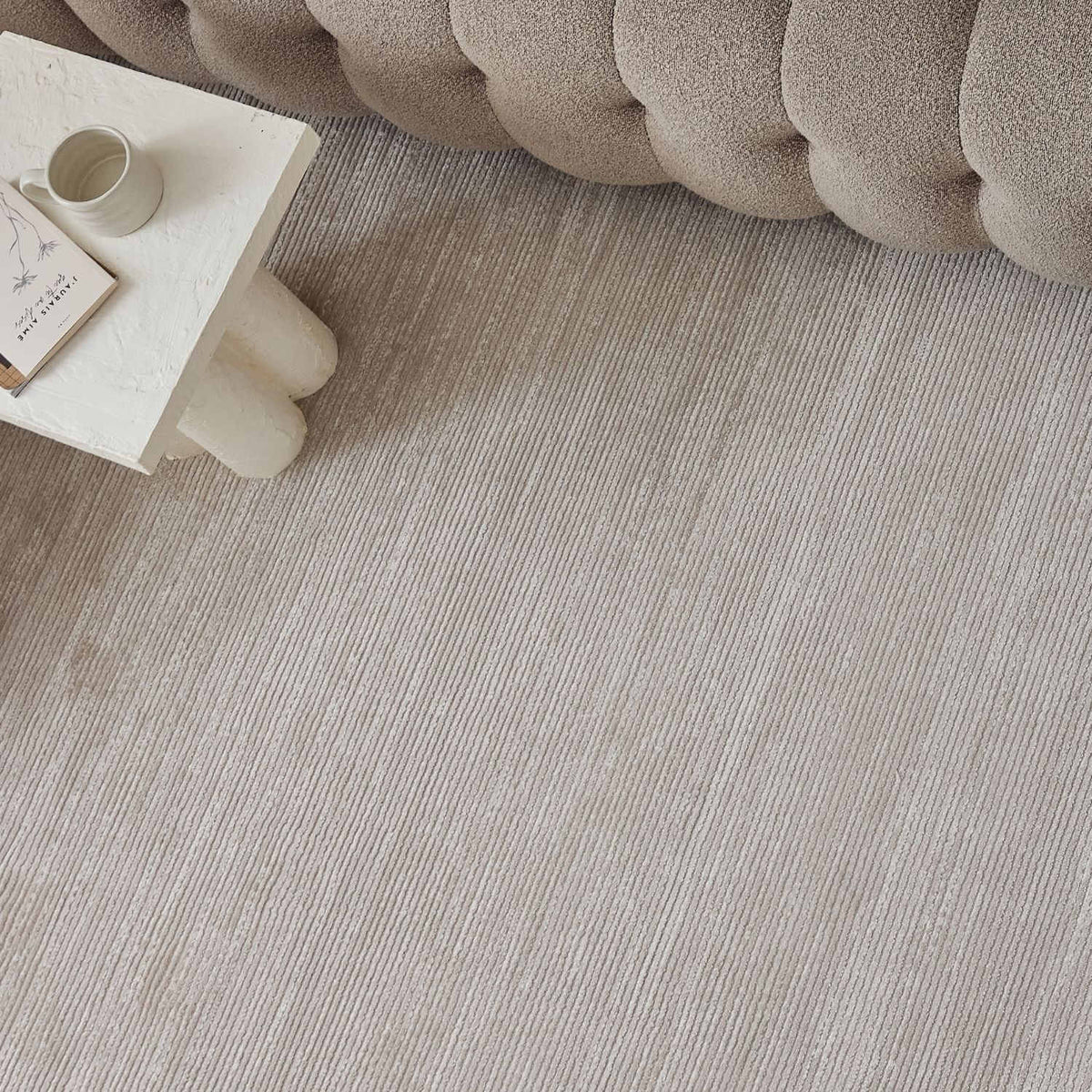 Carmel Beige-Cream Striped Rug – 6020