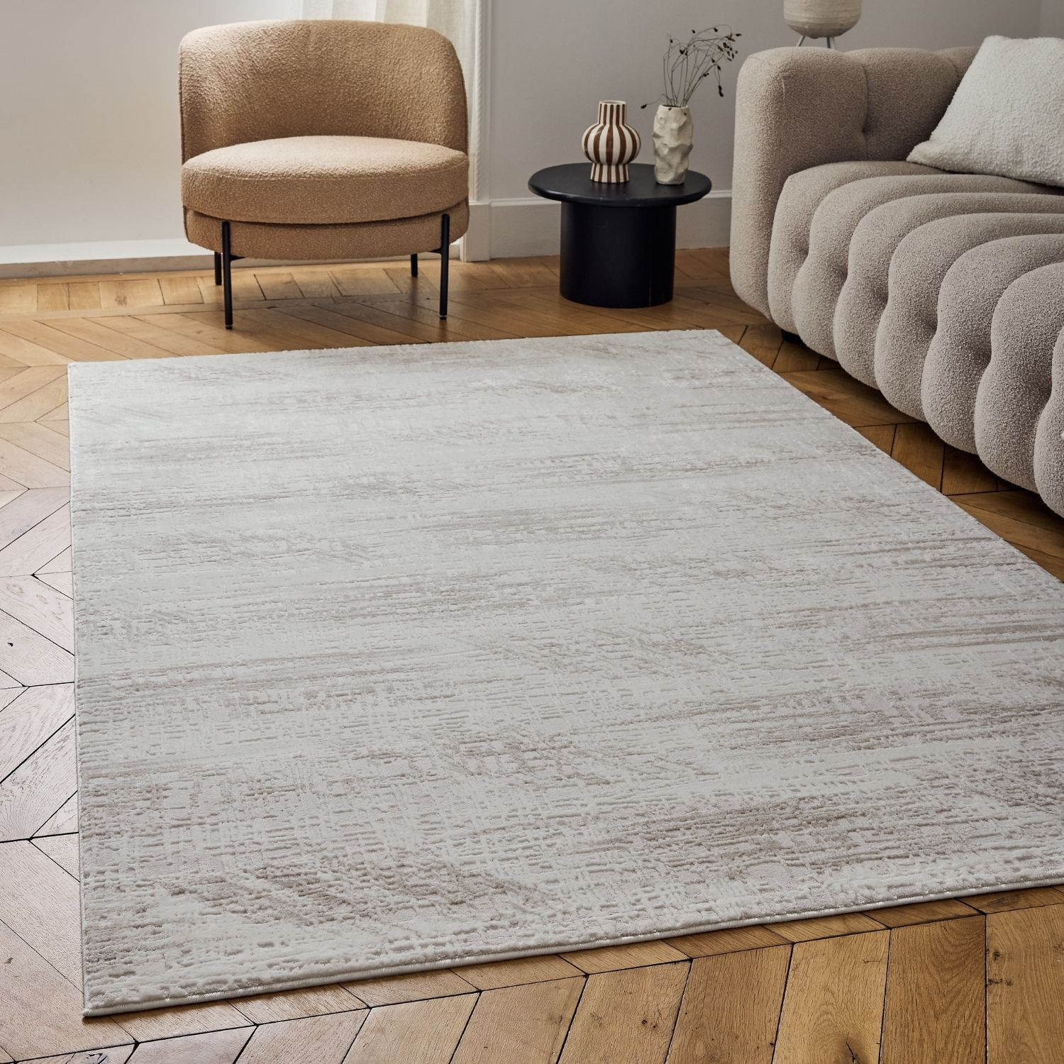 Carmel Cream-Beige Abstract Rug – 6030