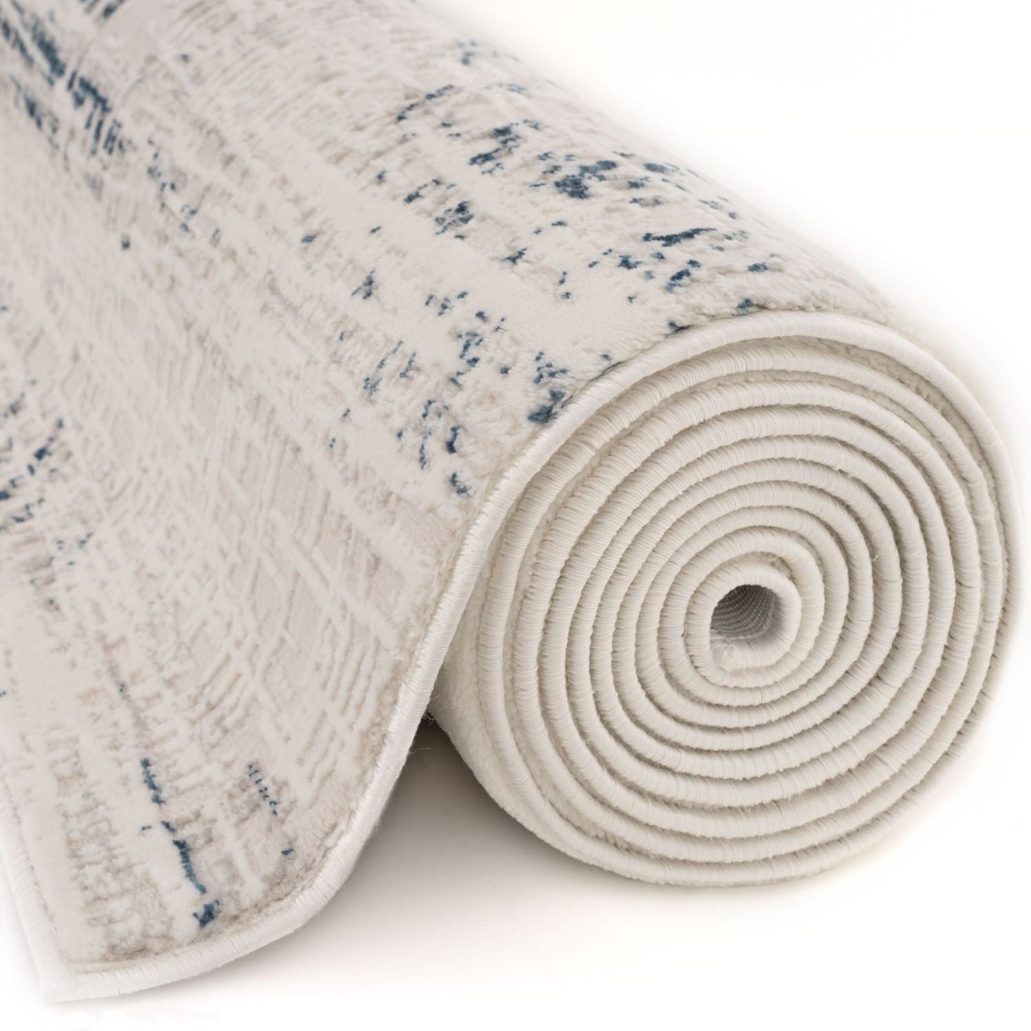 Carmel Cream-Blue Abstract Rug – 6030