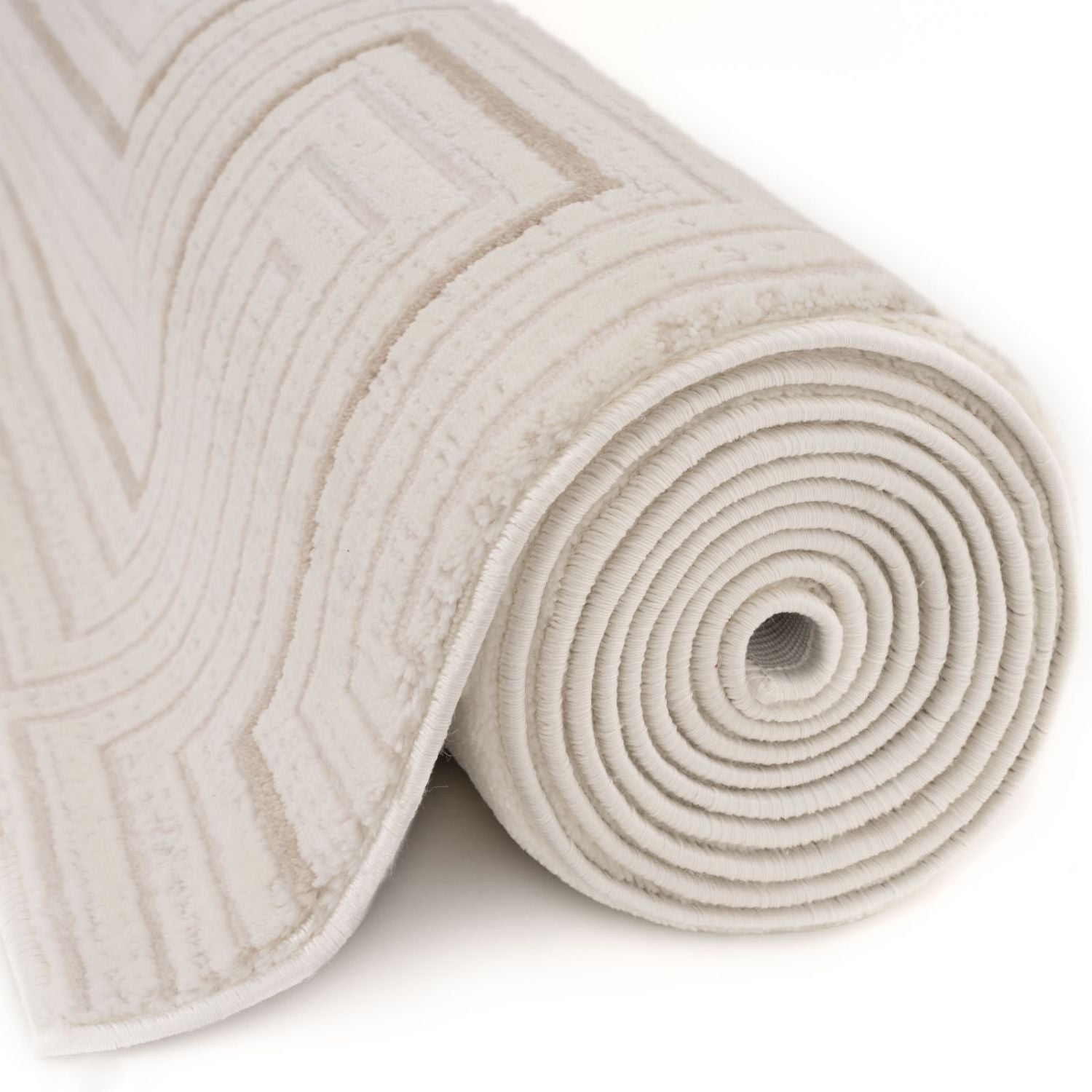 Carmel Cream-Beige Geometric Rug – 6040