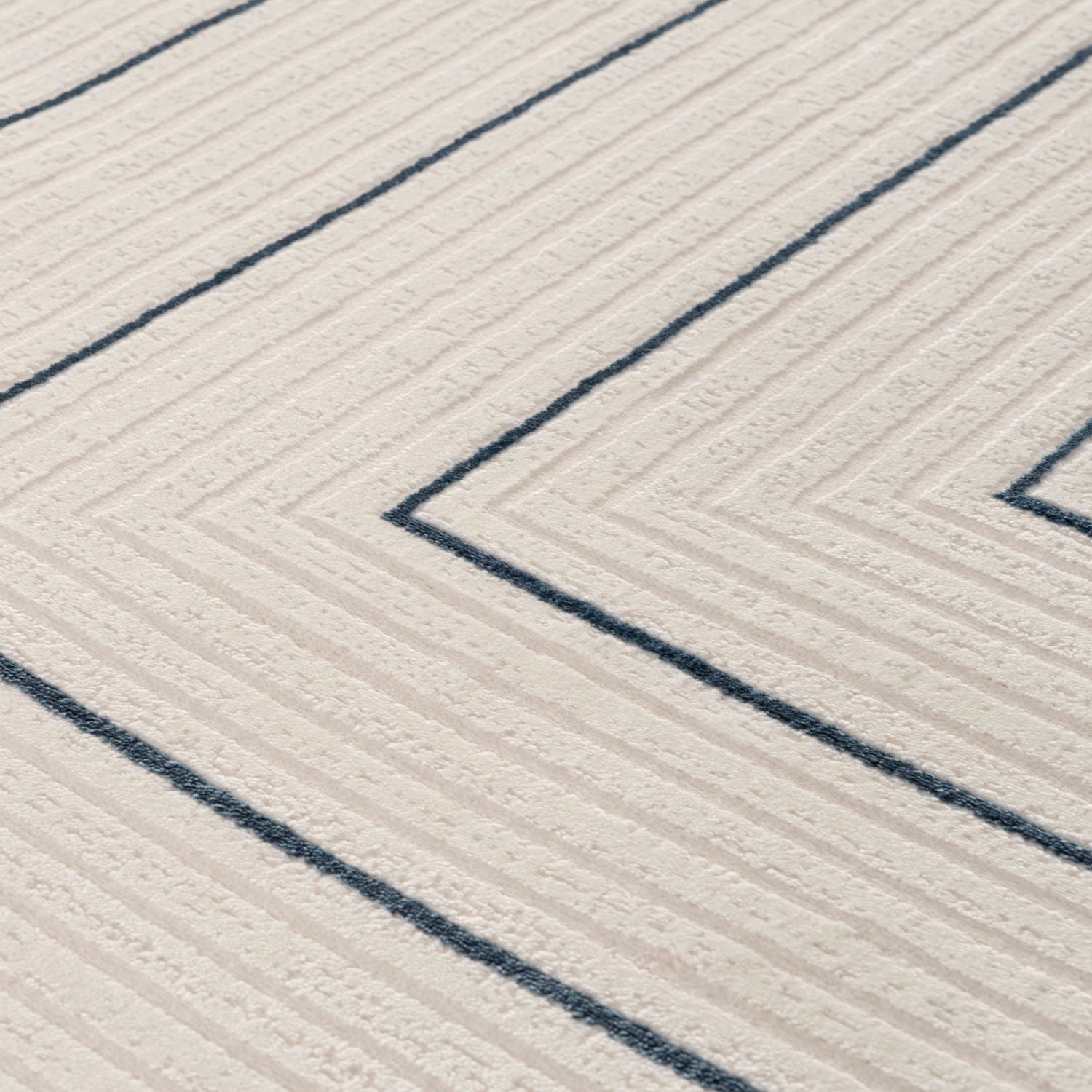 Carmel Cream-Blue Geometric Rug – 6040