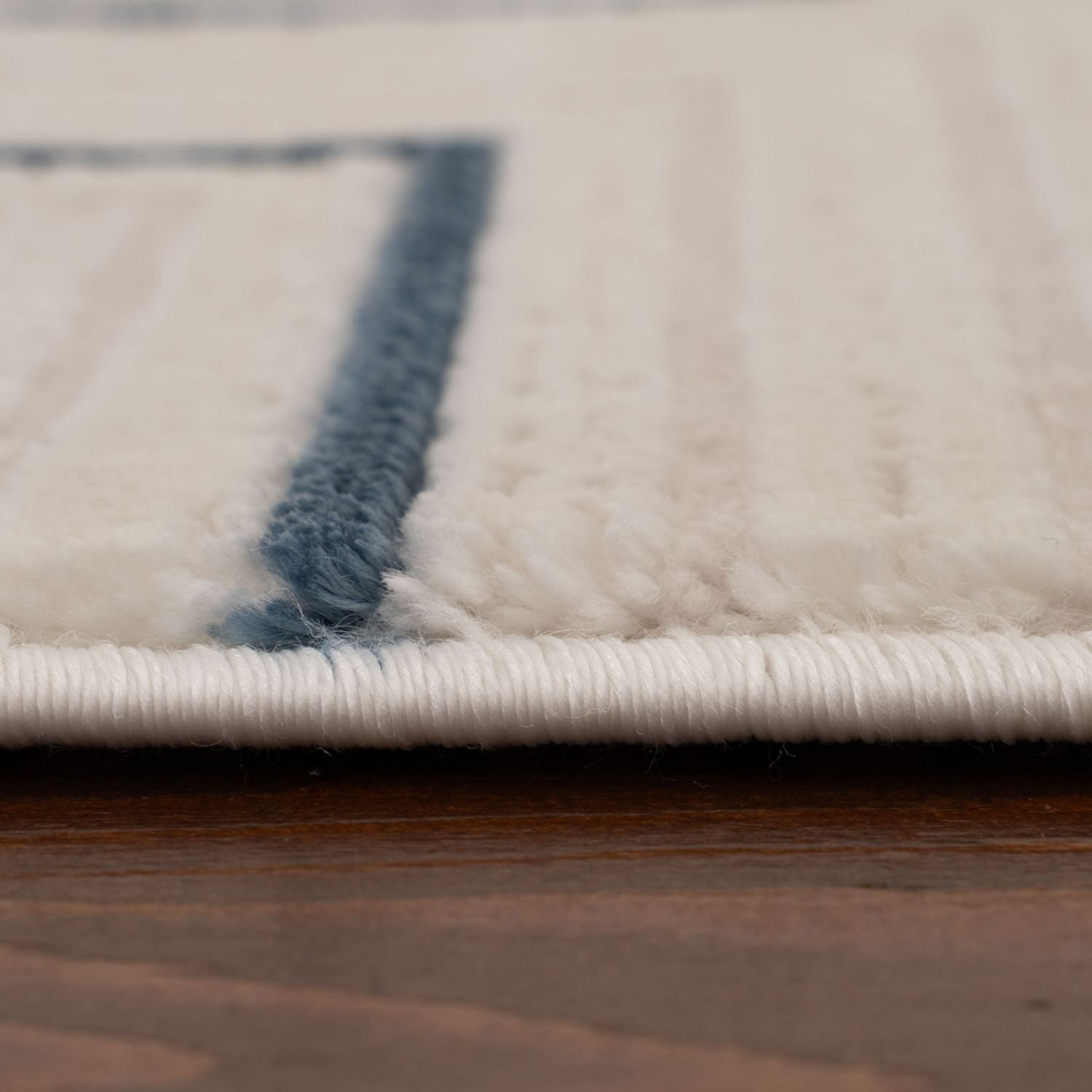 Carmel Cream-Blue Geometric Rug – 6040