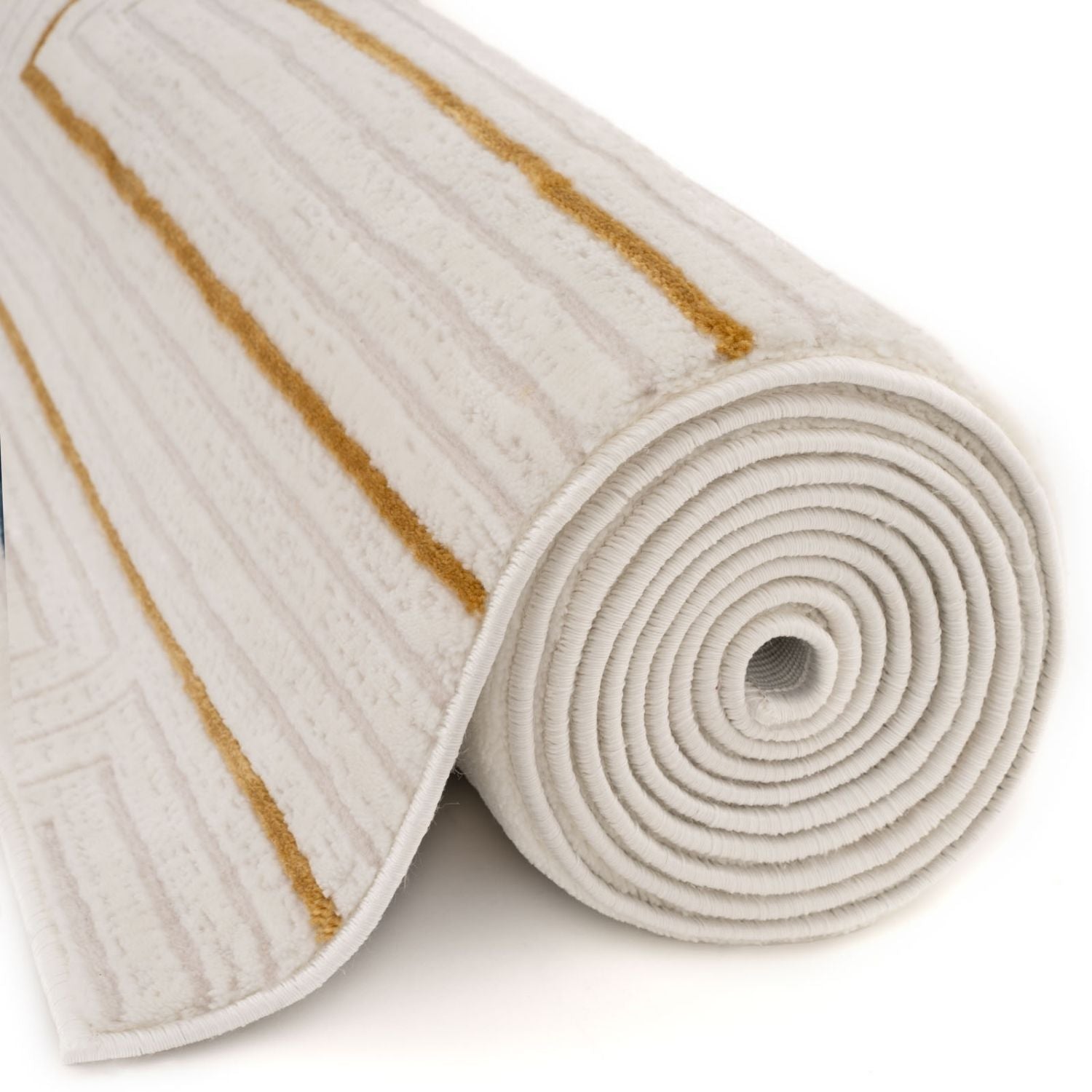 Carmel Cream-Gold Geometric Rug – 6040