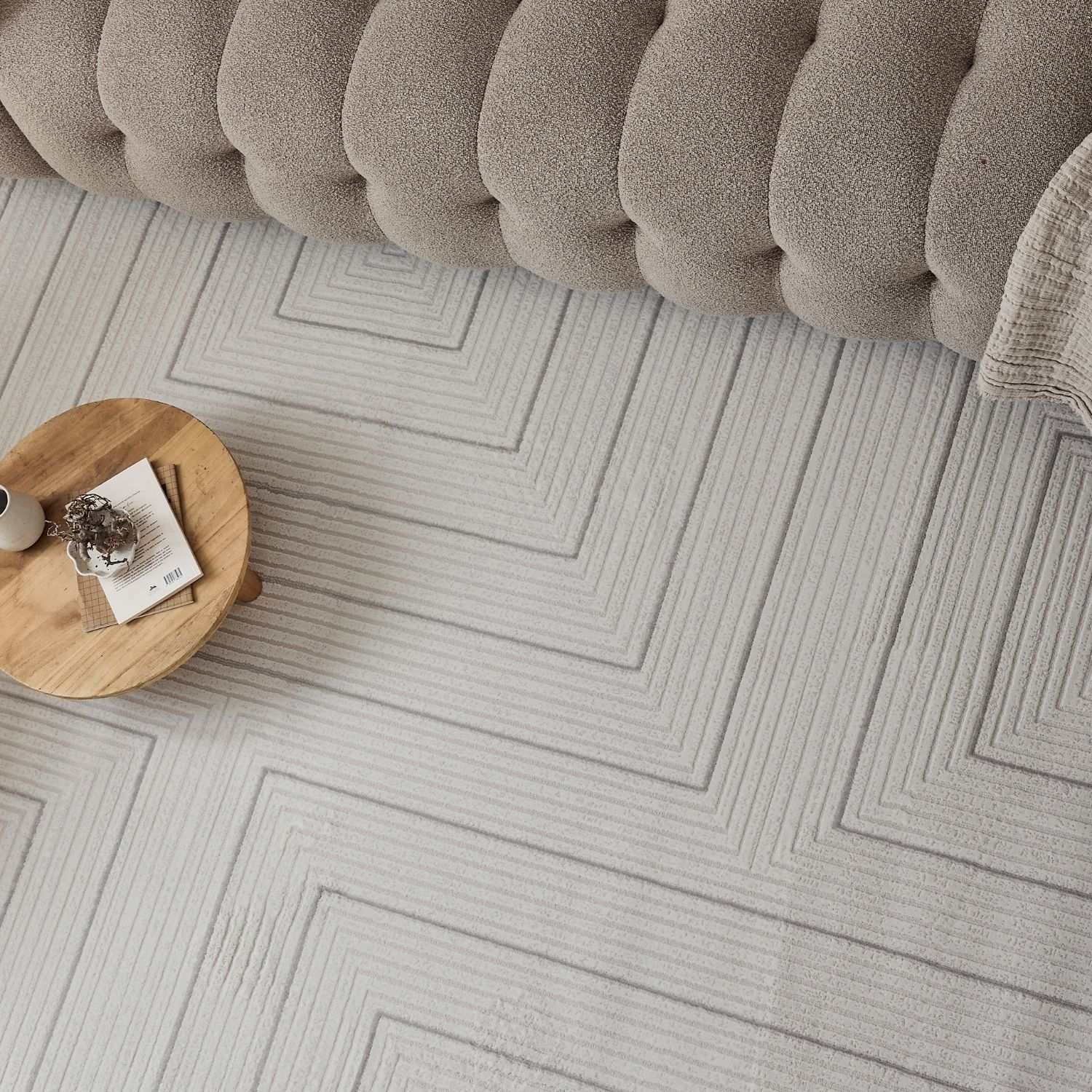 Carmel Cream-Grey Geometric Rug – 6040