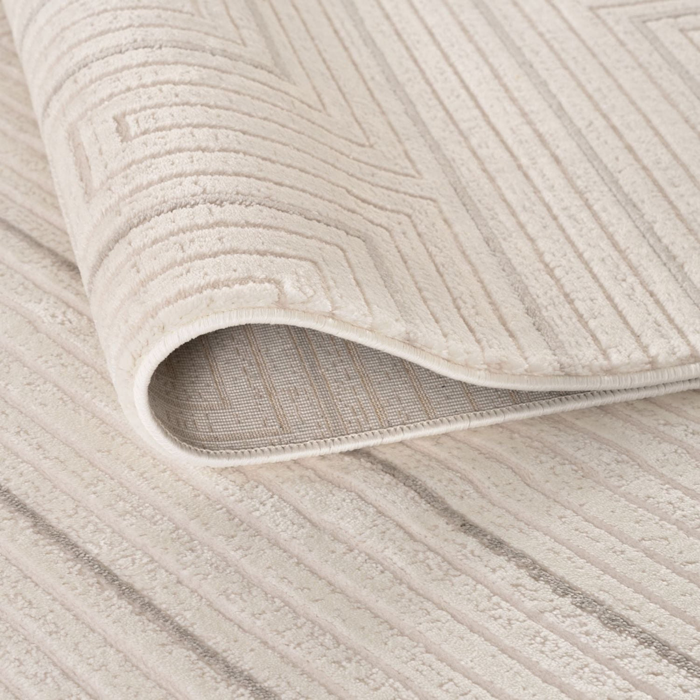 Carmel Cream-Grey Geometric Rug – 6040