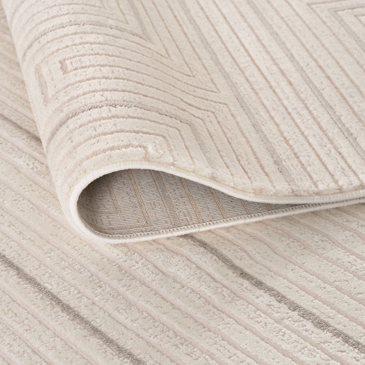 Carmel Cream-Grey Geometric Rug – 6040