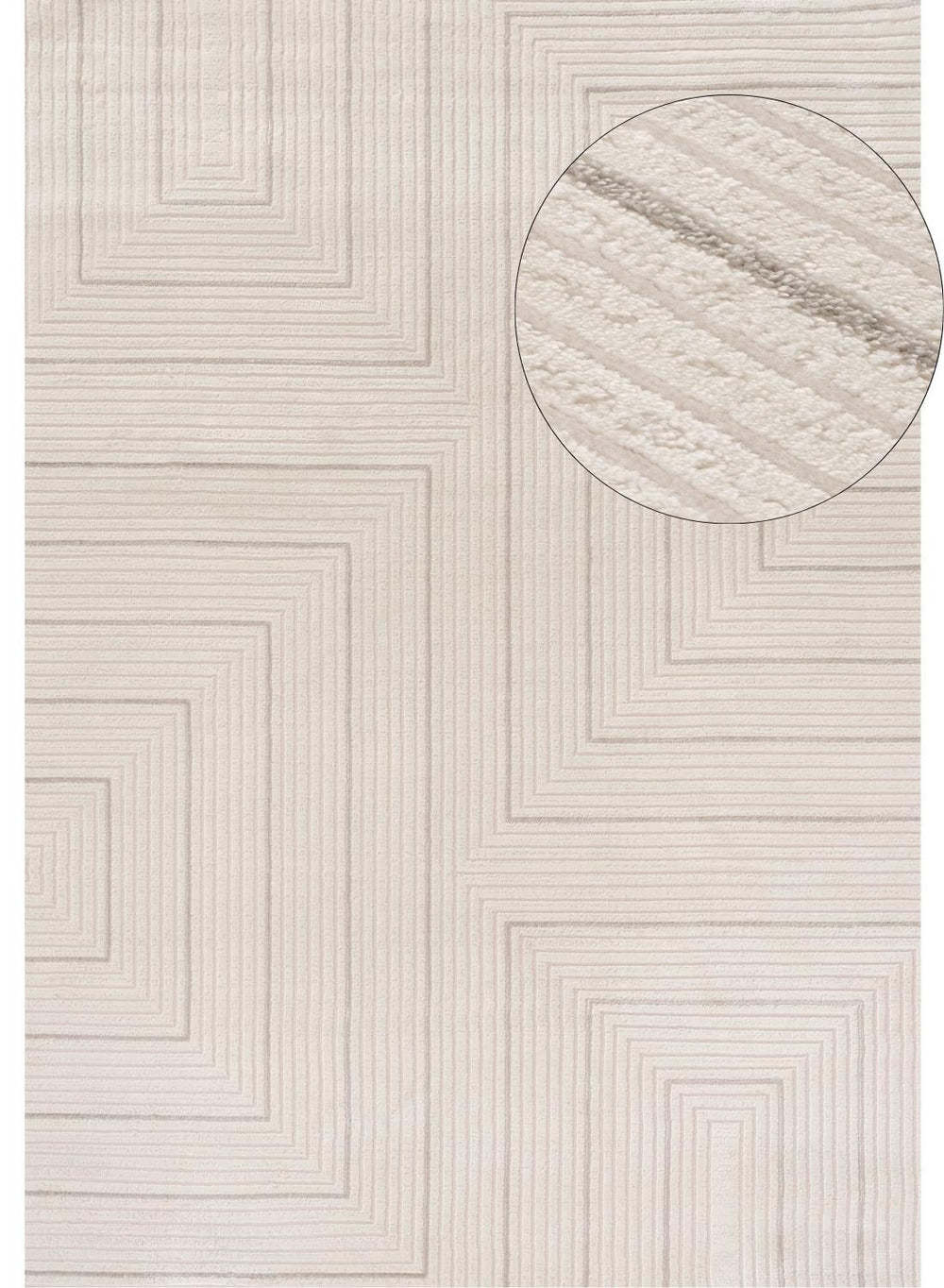 Carmel Cream-Grey Geometric Rug – 6040