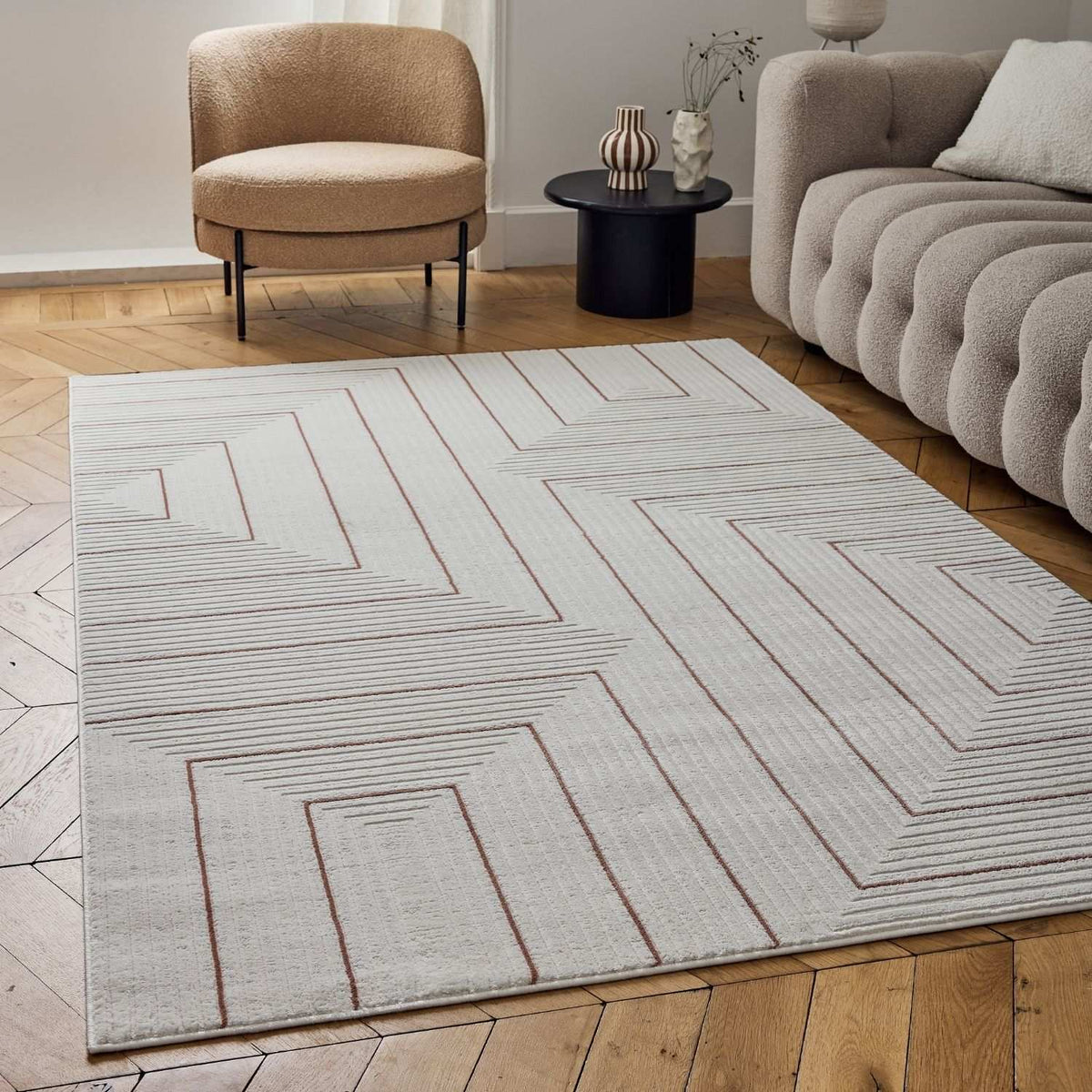 Carmel Cream-Terra Geometric Rug – 6040