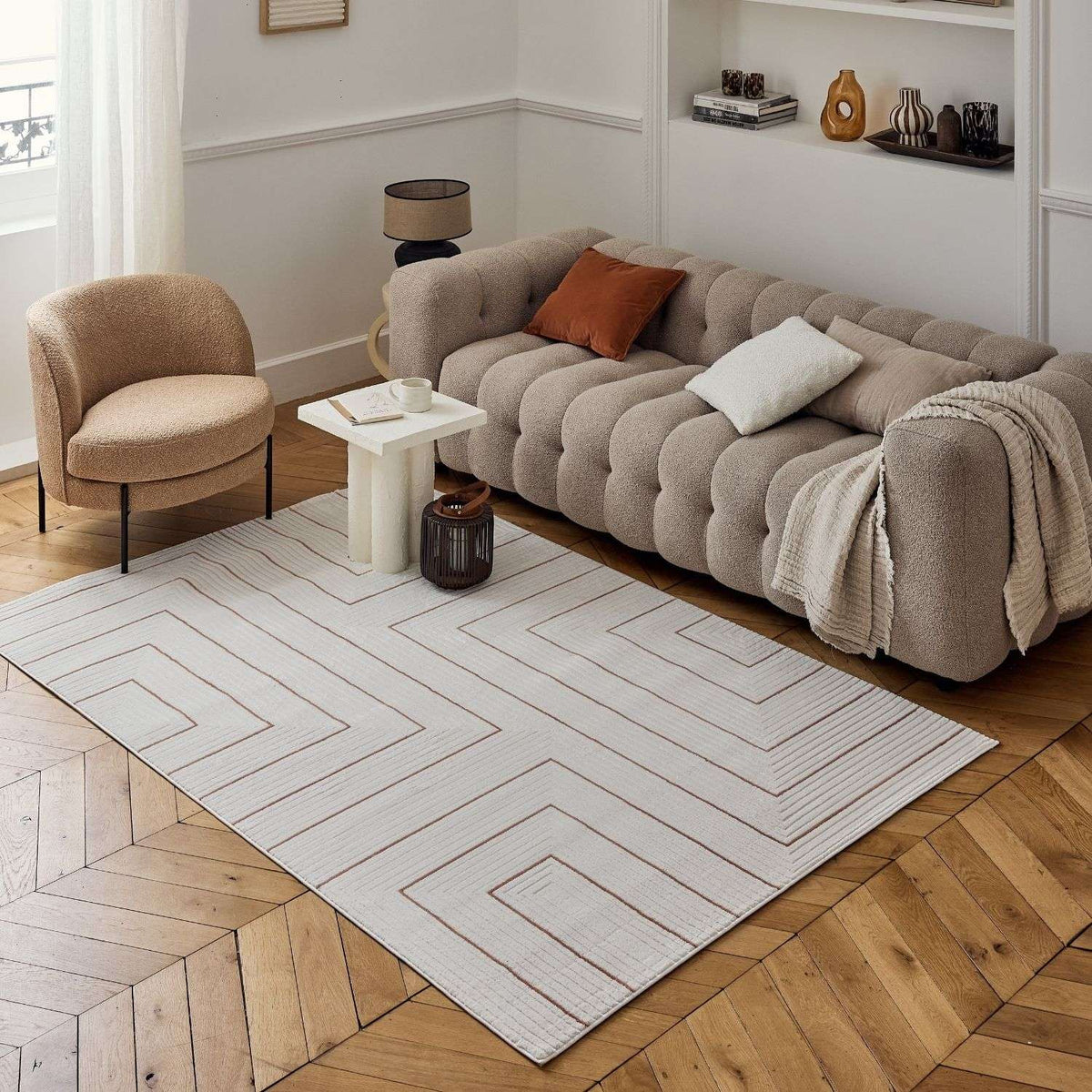 Carmel Cream-Terra Geometric Rug – 6040
