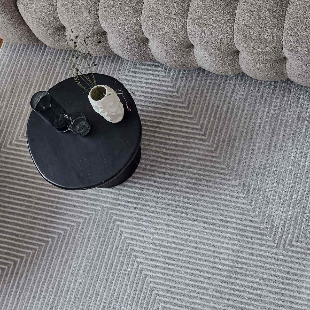 Carmel Grey-Cream Geometric Rug – 6050