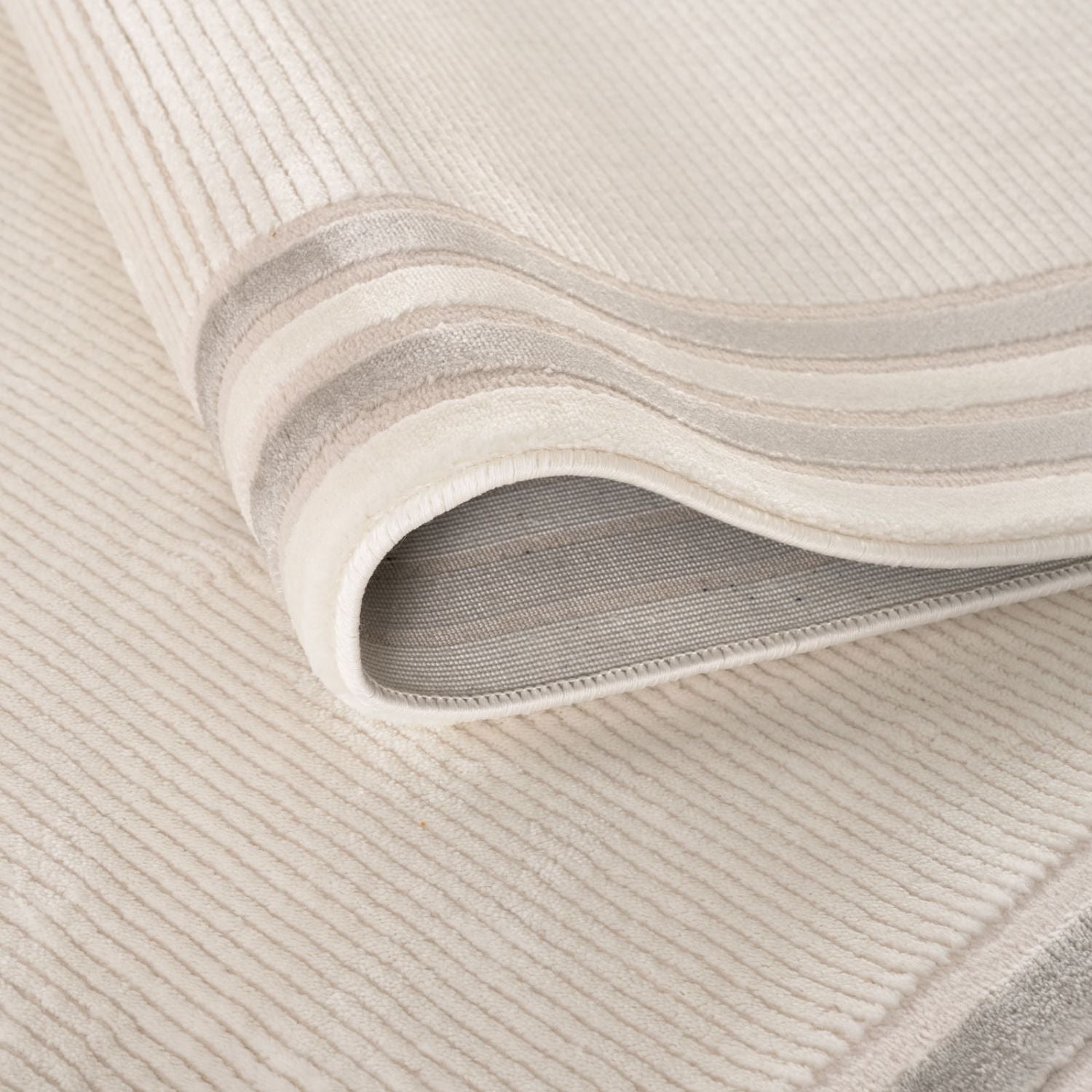 Carmel Cream-Grey Bordered Rug – 6060