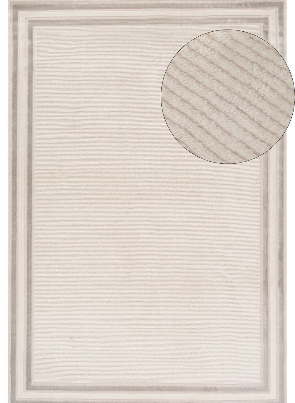 Carmel Cream-Grey Bordered Rug – 6060