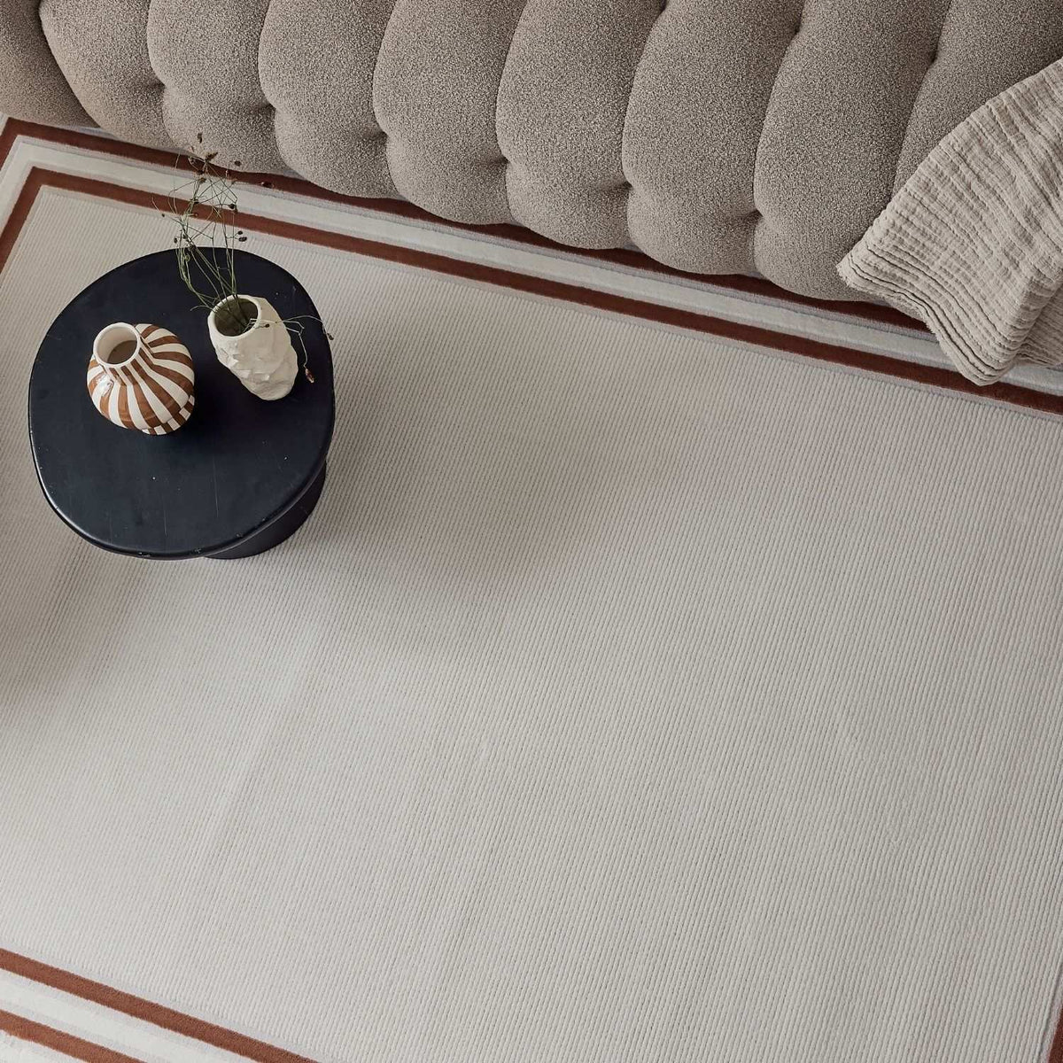 Carmel Cream-Terra Bordered Rug – 6060