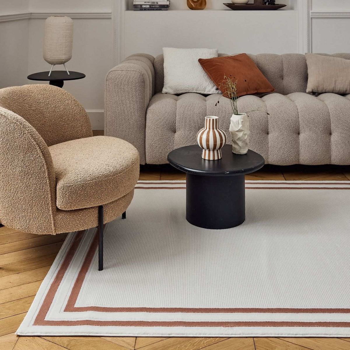 Carmel Cream-Terra Bordered Rug – 6060