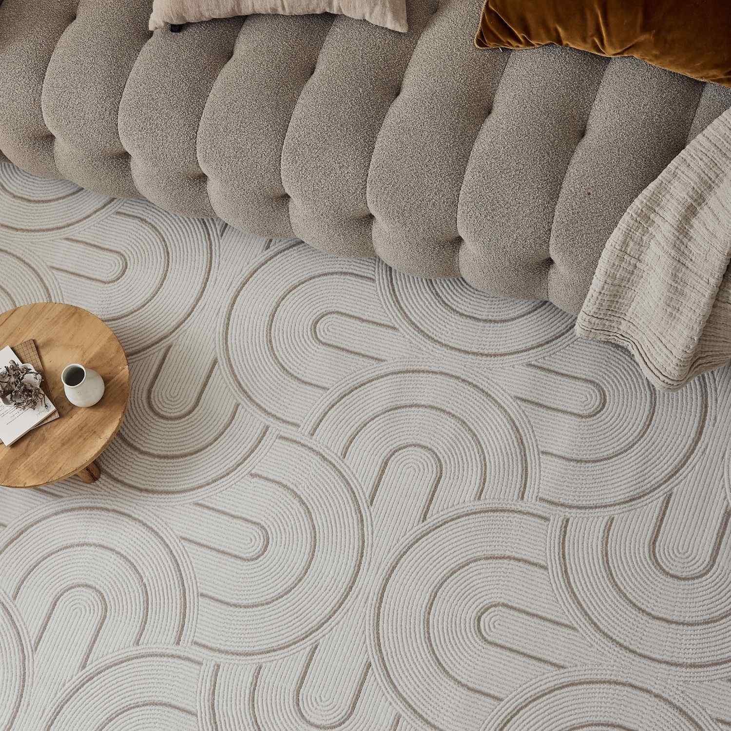 Carmel Cream-Beige Geometric Rug – 6070