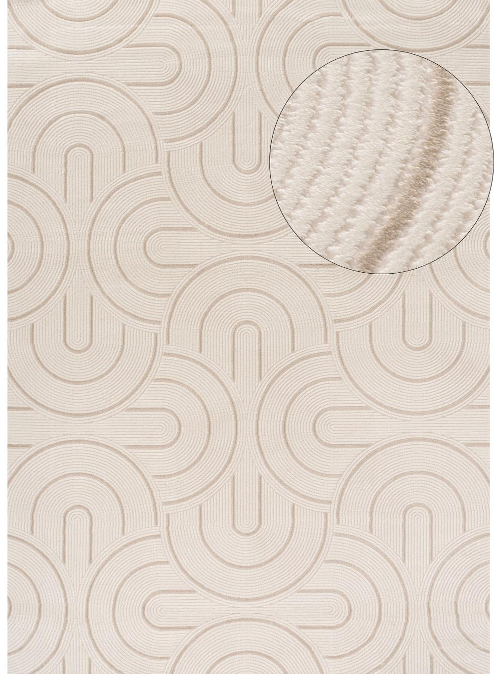 Carmel Cream-Beige Geometric Rug – 6070