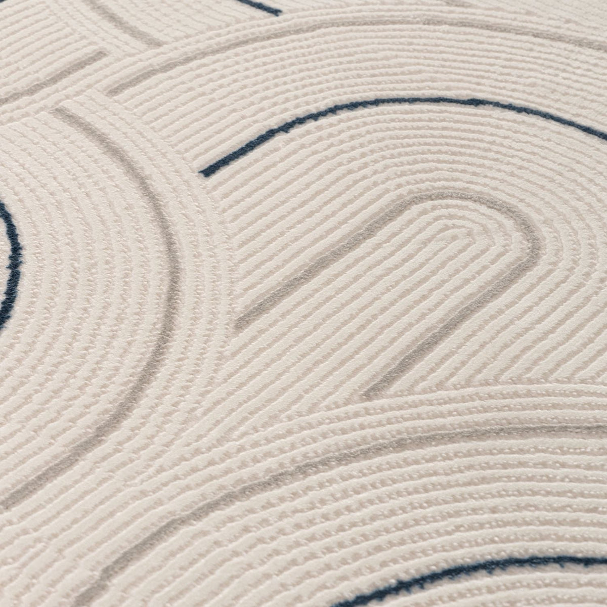 Carmel Cream-Blue Geometric Rug – 6070